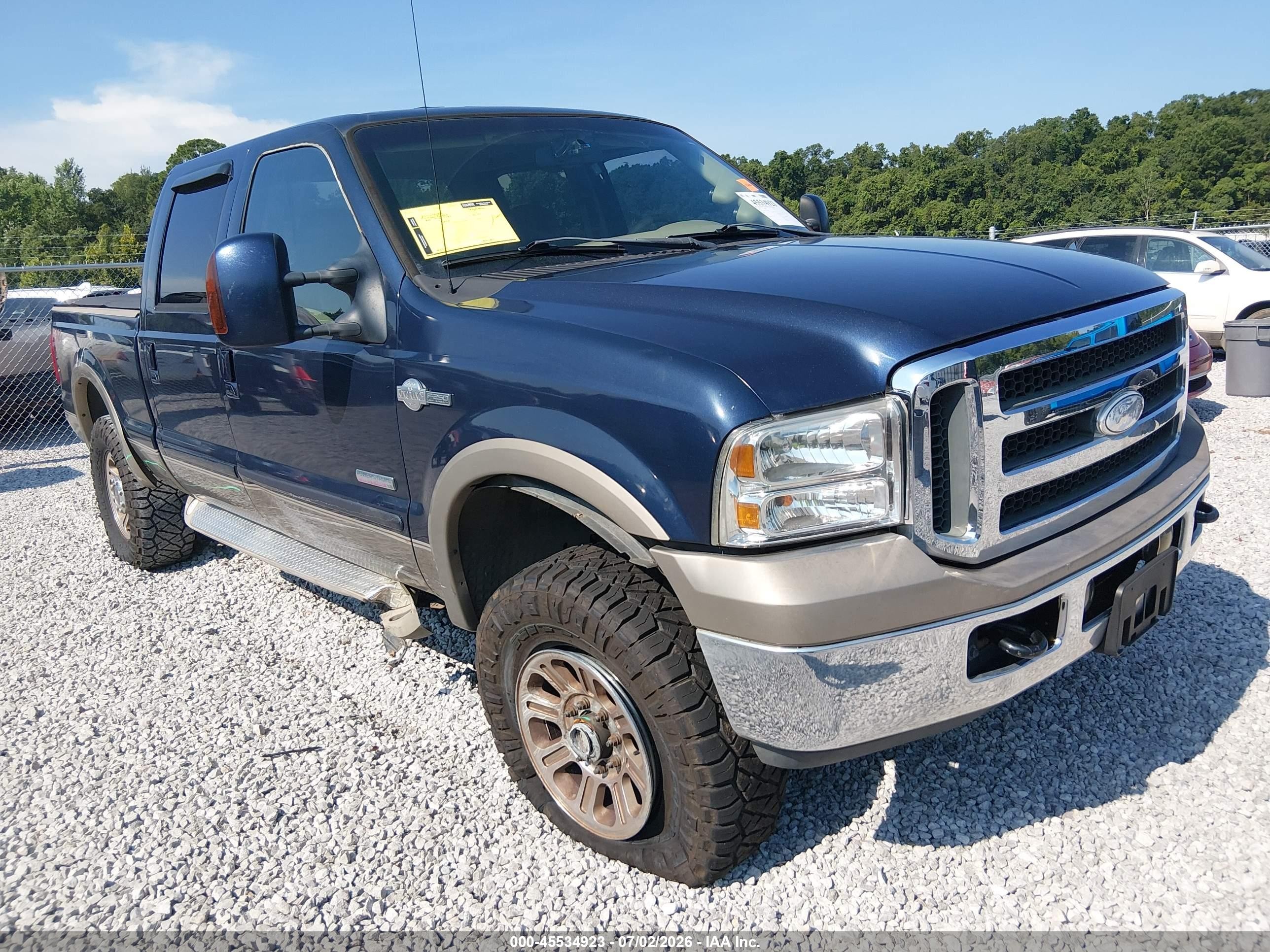 2007 Ford F-250 Lariat/xl/xlt Blue vin: 1FTSW21P77EA28048