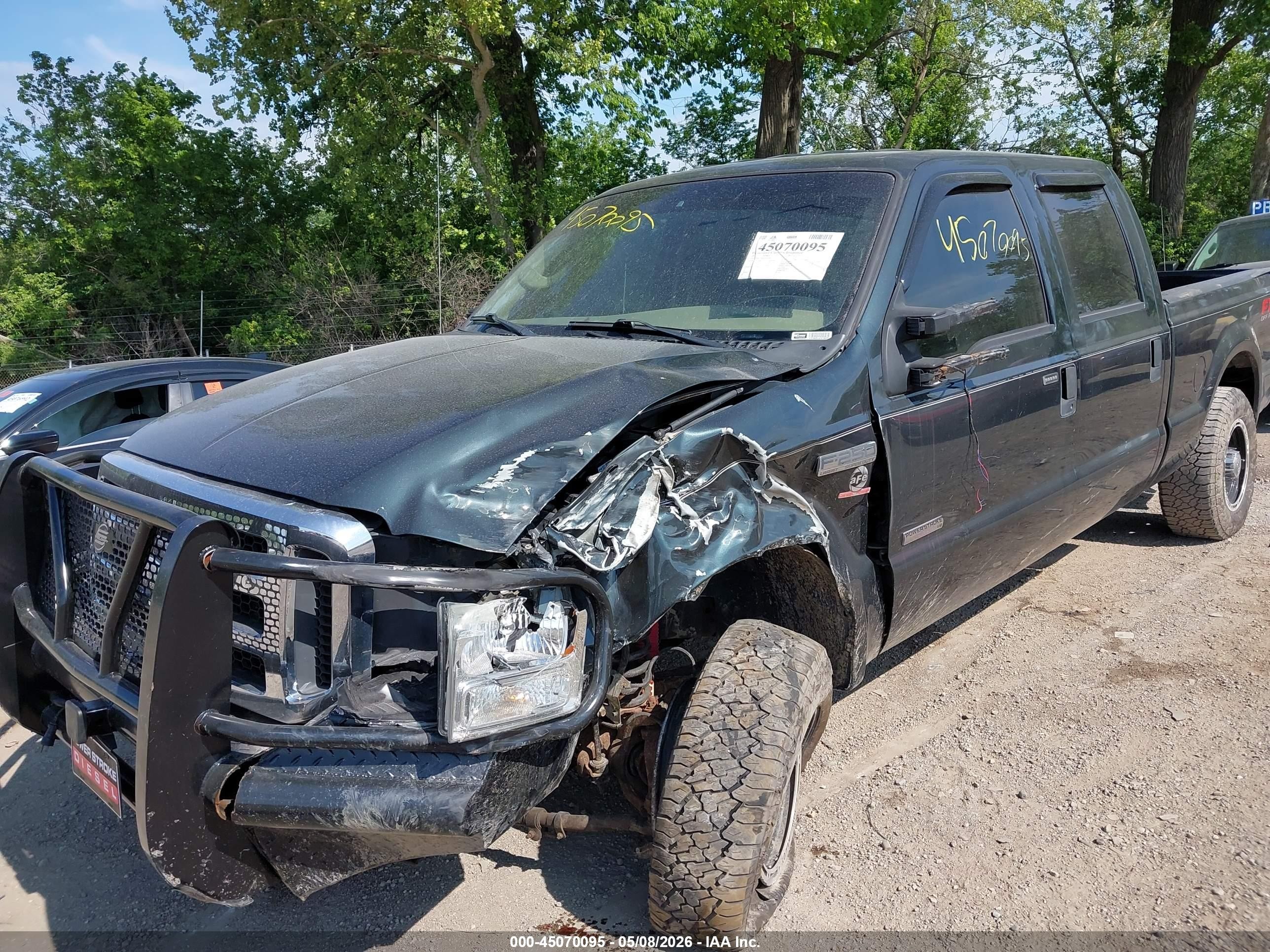 2005 Ford F-250 Lariat/xl/xlt Green vin: 1FTSW21P85EB56540