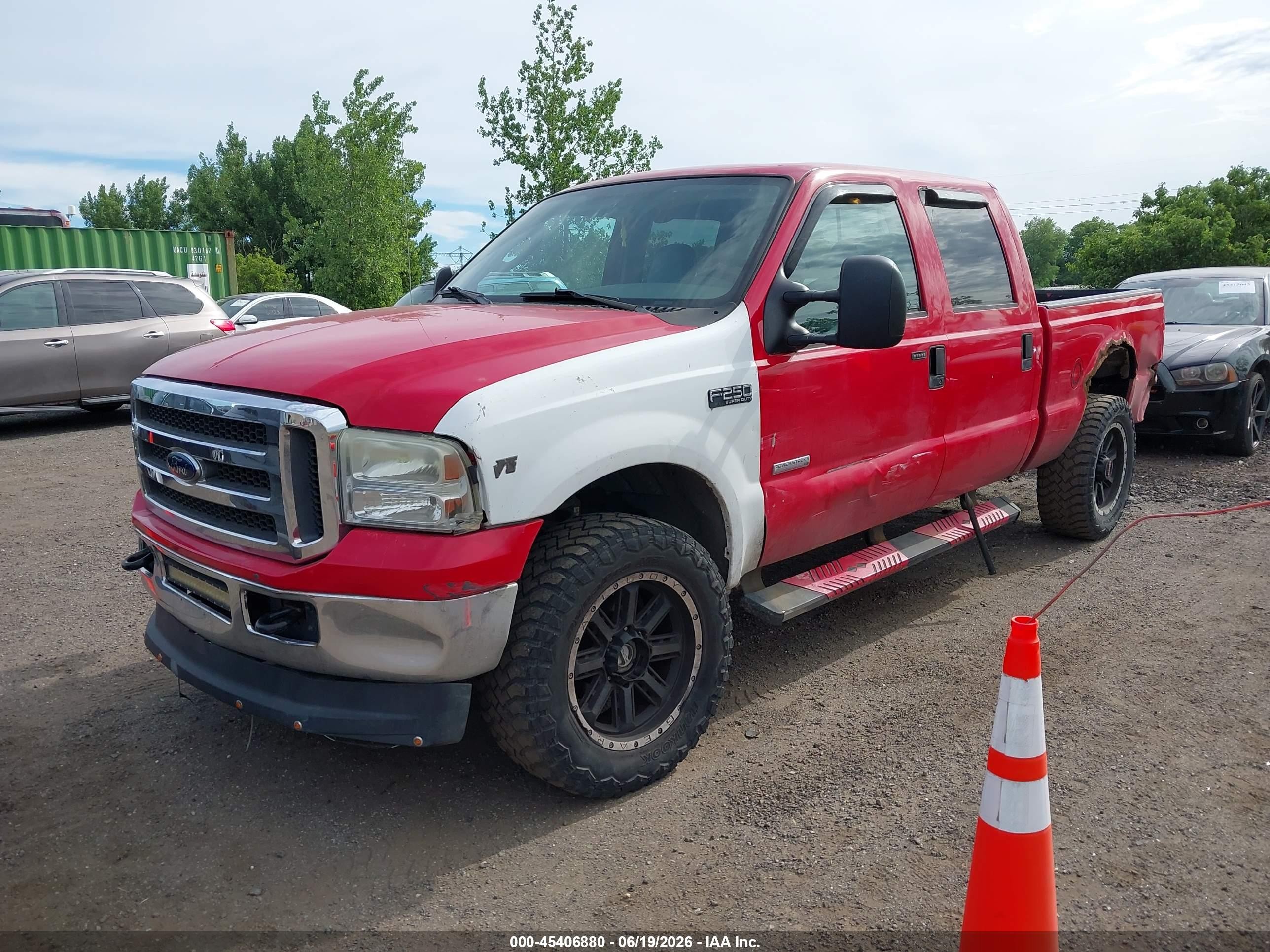2005 Ford F-250 Lariat/xl/xlt Red vin: 1FTSW21P85EB71717