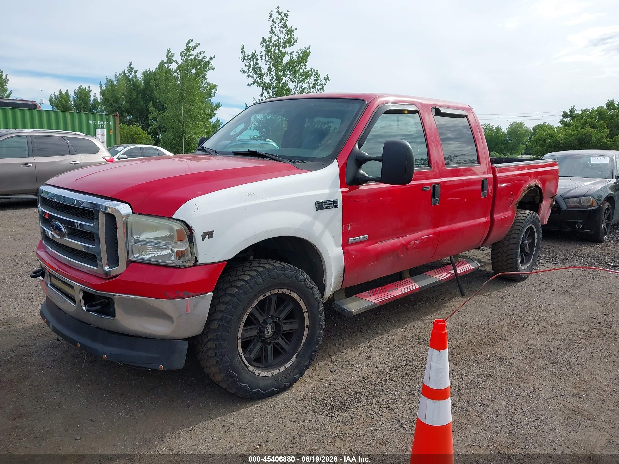 2005 Ford F-250 Lariat/xl/xlt Red vin: 1FTSW21P85EB71717