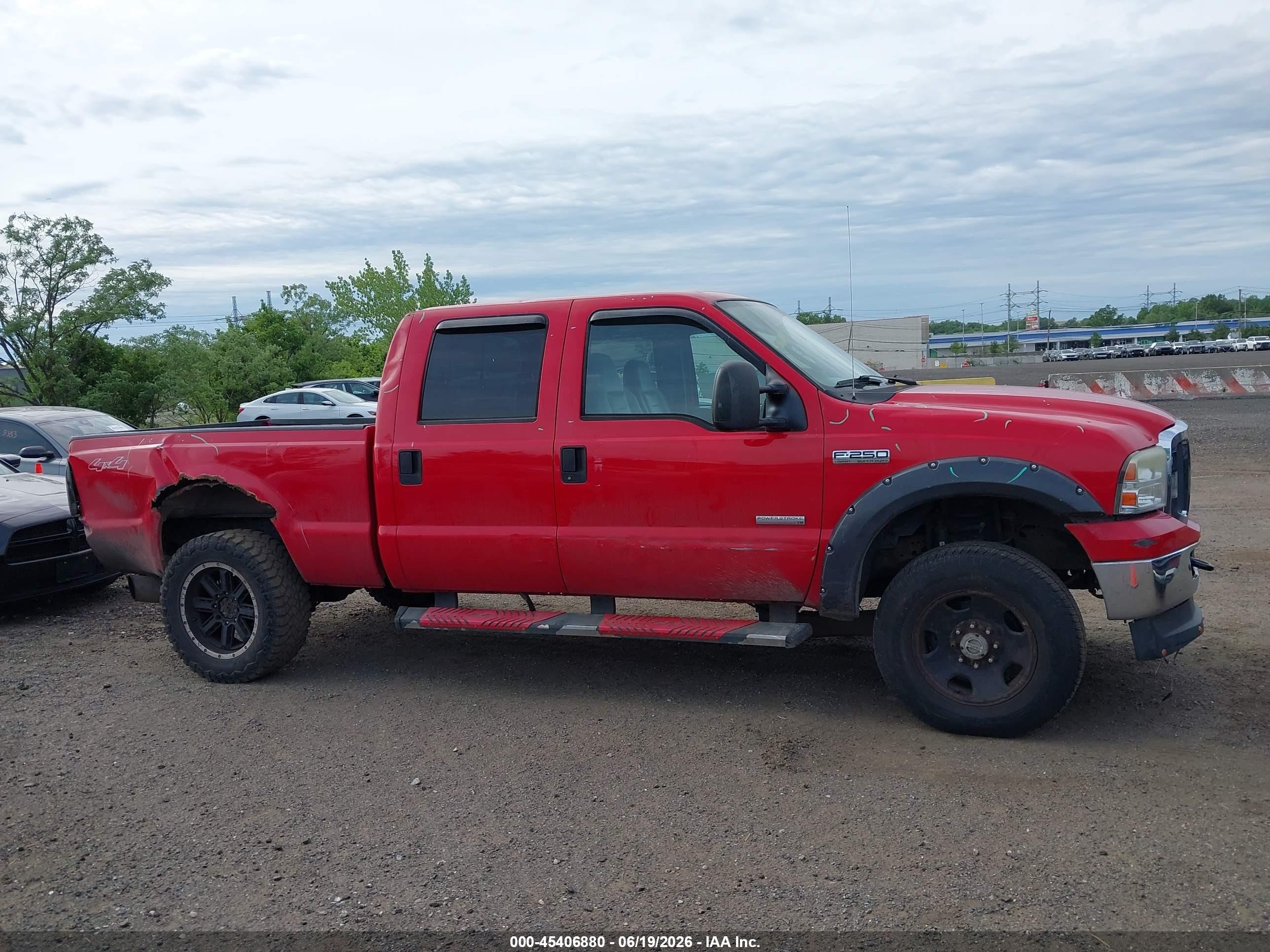 2005 Ford F-250 Lariat/xl/xlt Red vin: 1FTSW21P85EB71717