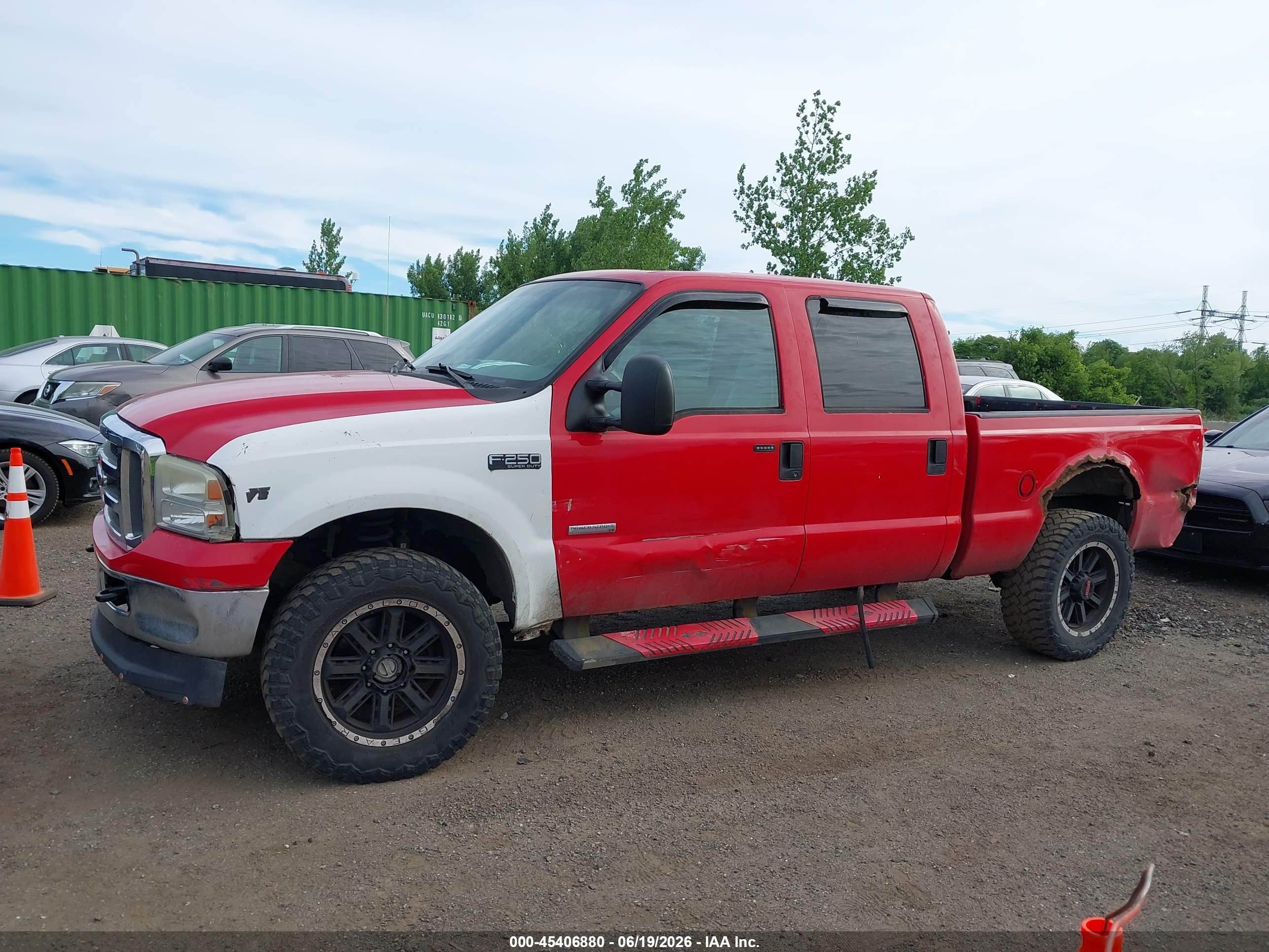 2005 Ford F-250 Lariat/xl/xlt Red vin: 1FTSW21P85EB71717