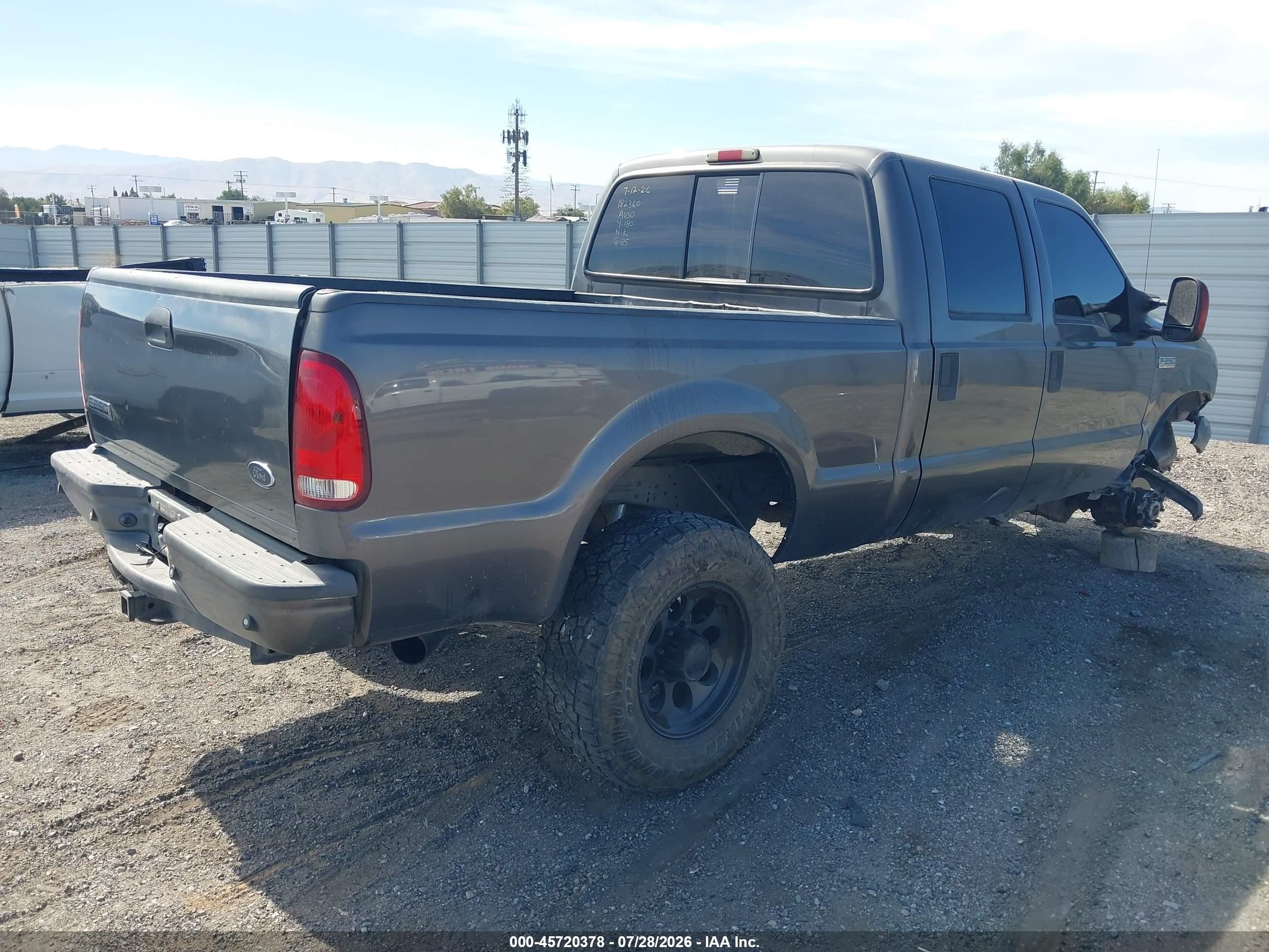 2006 Ford F-250 Lariat/xl/xlt Gray vin: 1FTSW21P86EB19988