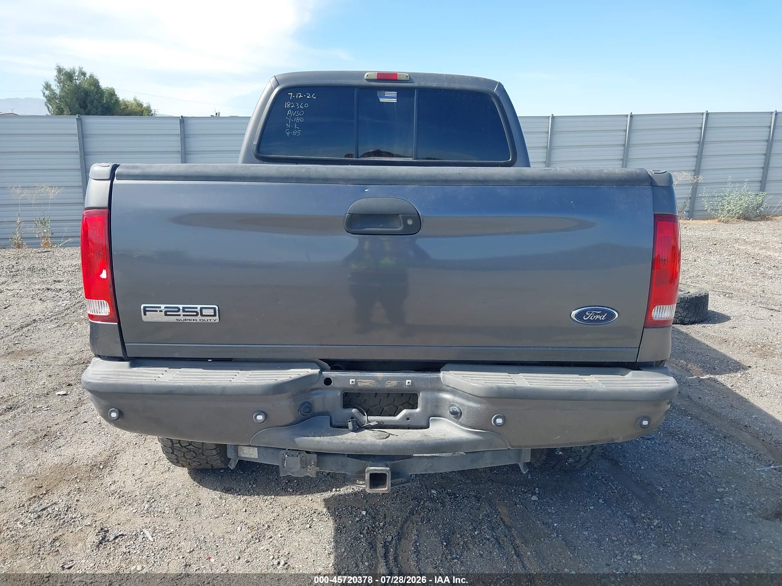 2006 Ford F-250 Lariat/xl/xlt Gray vin: 1FTSW21P86EB19988