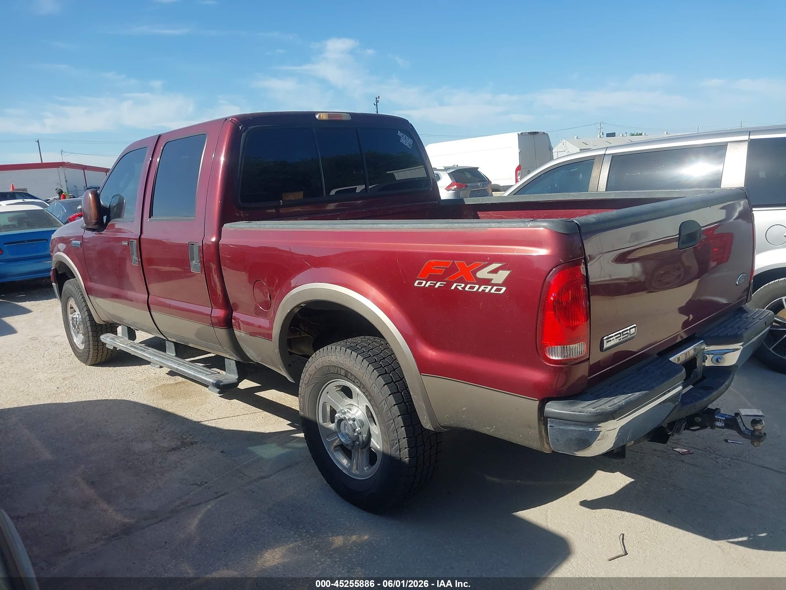 2006 Ford F-250 Lariat/xl/xlt Burgundy vin: 1FTSW21P86EC77635