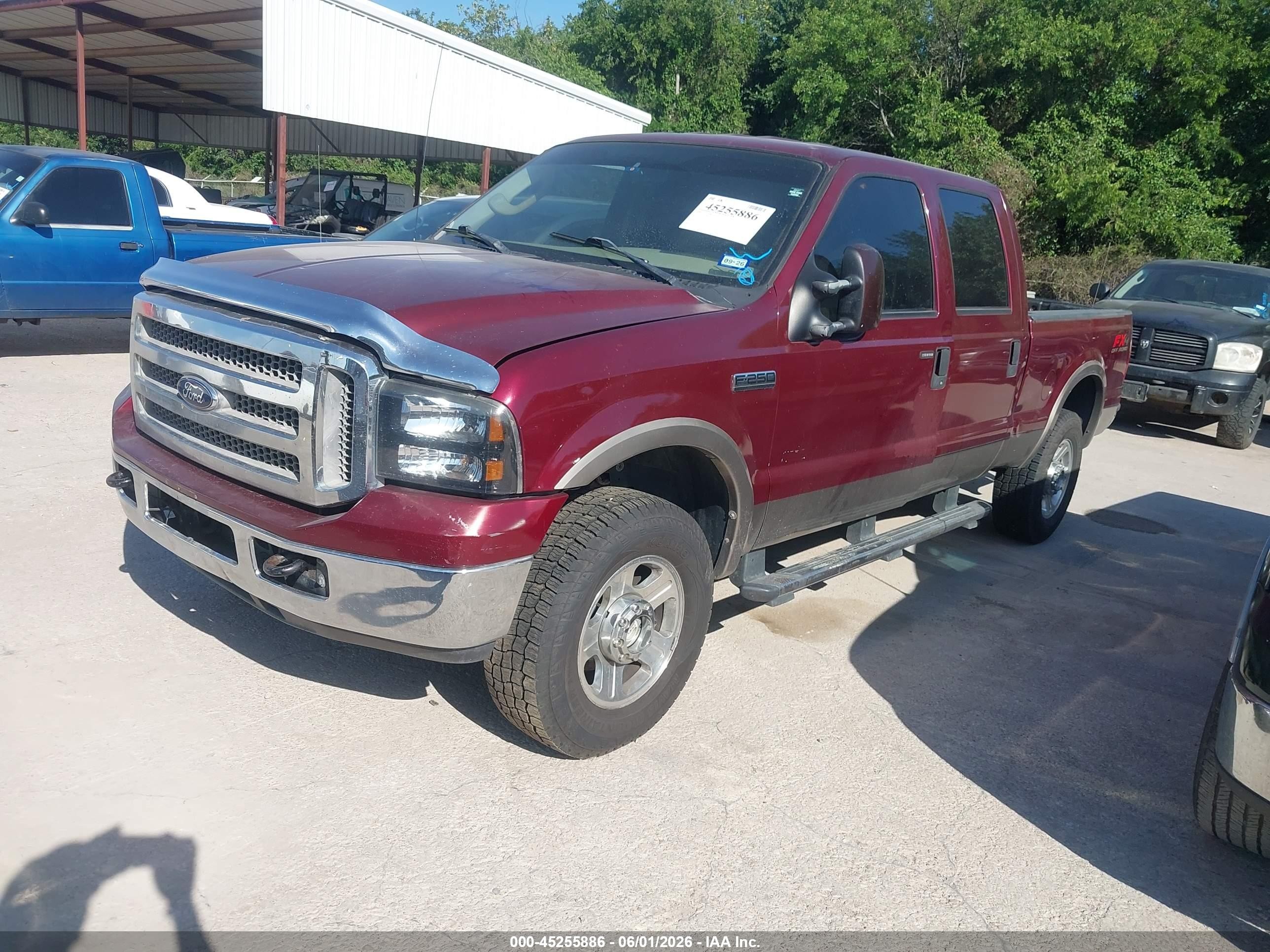2006 Ford F-250 Lariat/xl/xlt Burgundy vin: 1FTSW21P86EC77635