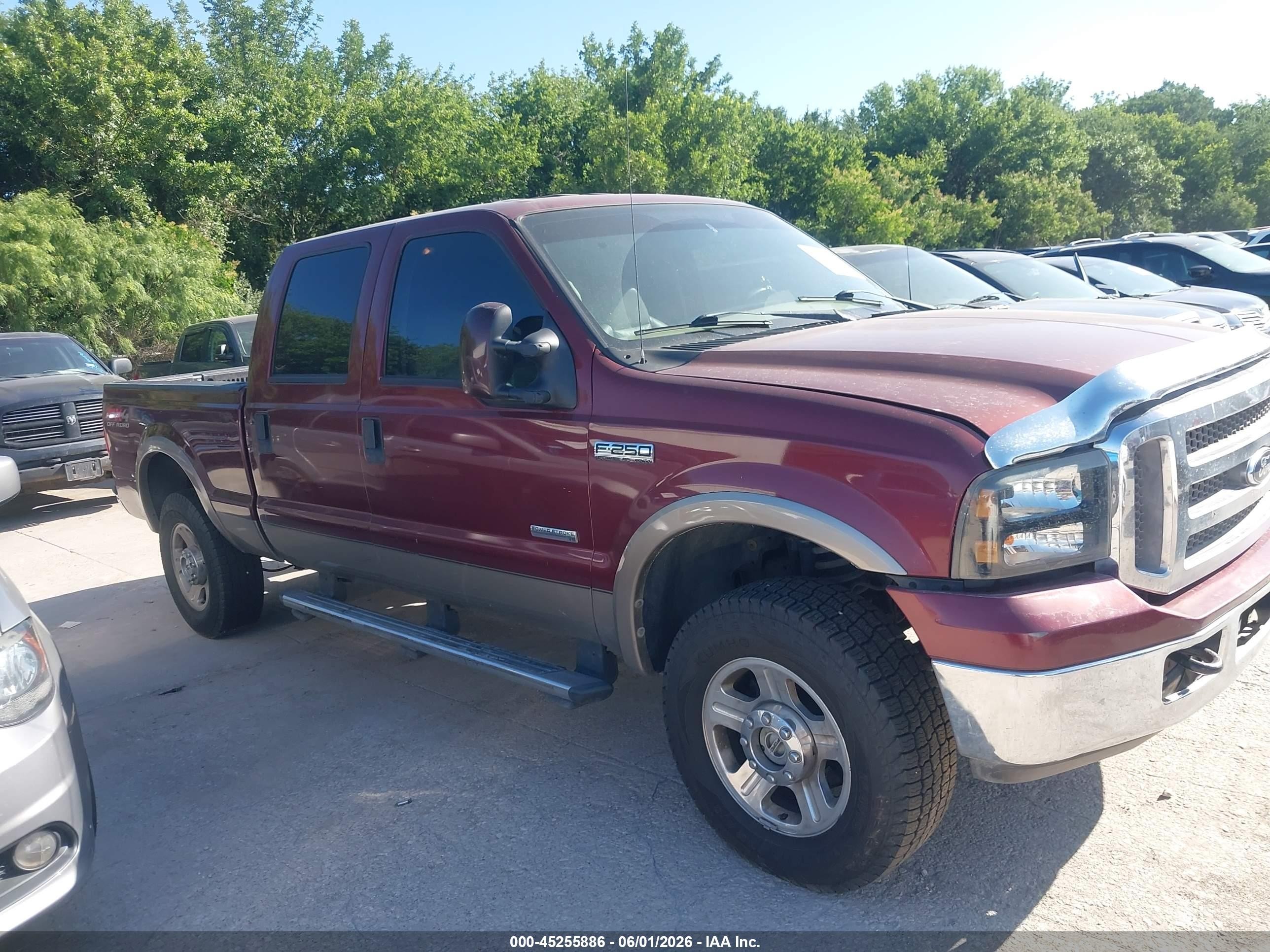 2006 Ford F-250 Lariat/xl/xlt Burgundy vin: 1FTSW21P86EC77635