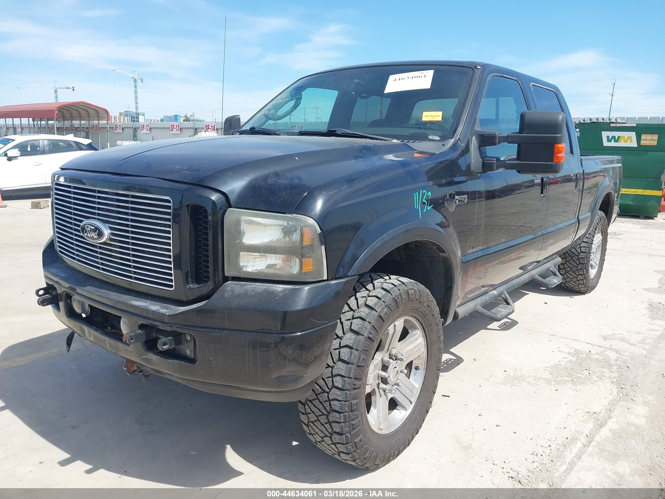 2005 Ford F-250 Lariat/xl/xlt Black vin: 1FTSW21P95EB60886