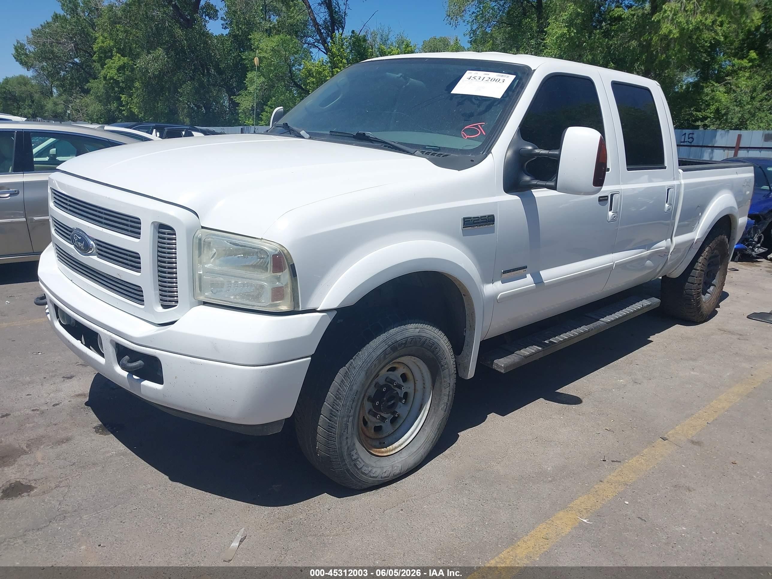 2006 Ford F-250 Lariat/xl/xlt White vin: 1FTSW21PX6EB20592