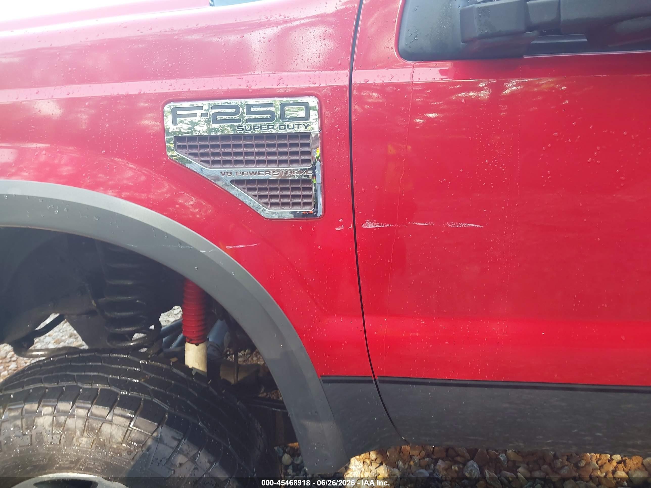 2008 Ford Super Duty F-250 Srw Fx4 Red vin: 1FTSW21R08EB98559