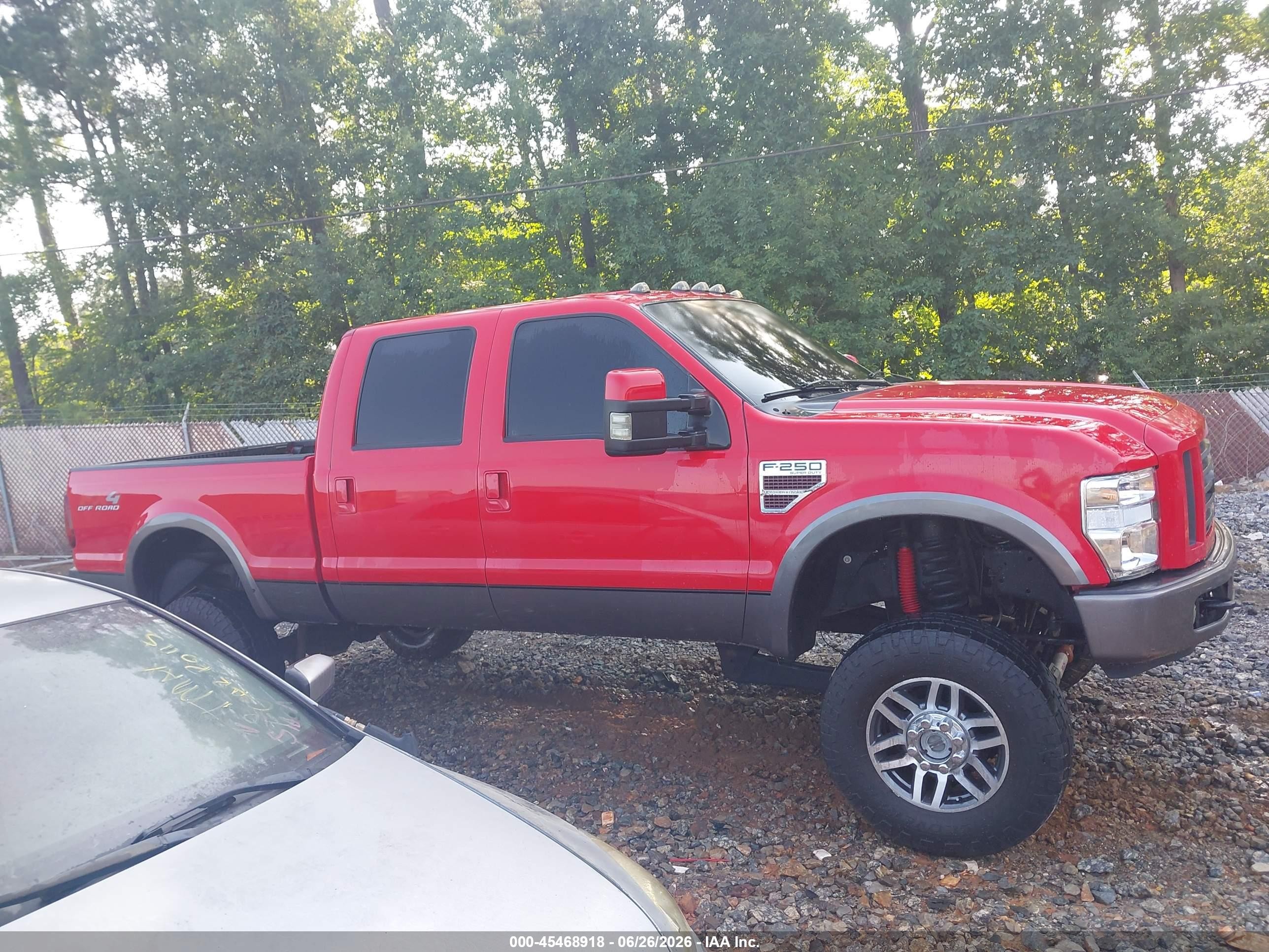 2008 Ford Super Duty F-250 Srw Fx4 Red vin: 1FTSW21R08EB98559