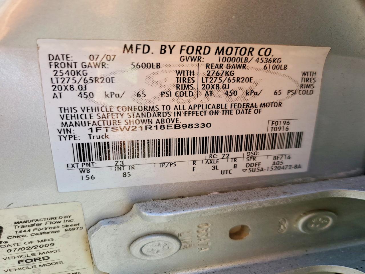 2008 Ford F250 Super Duty Silver vin: 1FTSW21R18EB98330