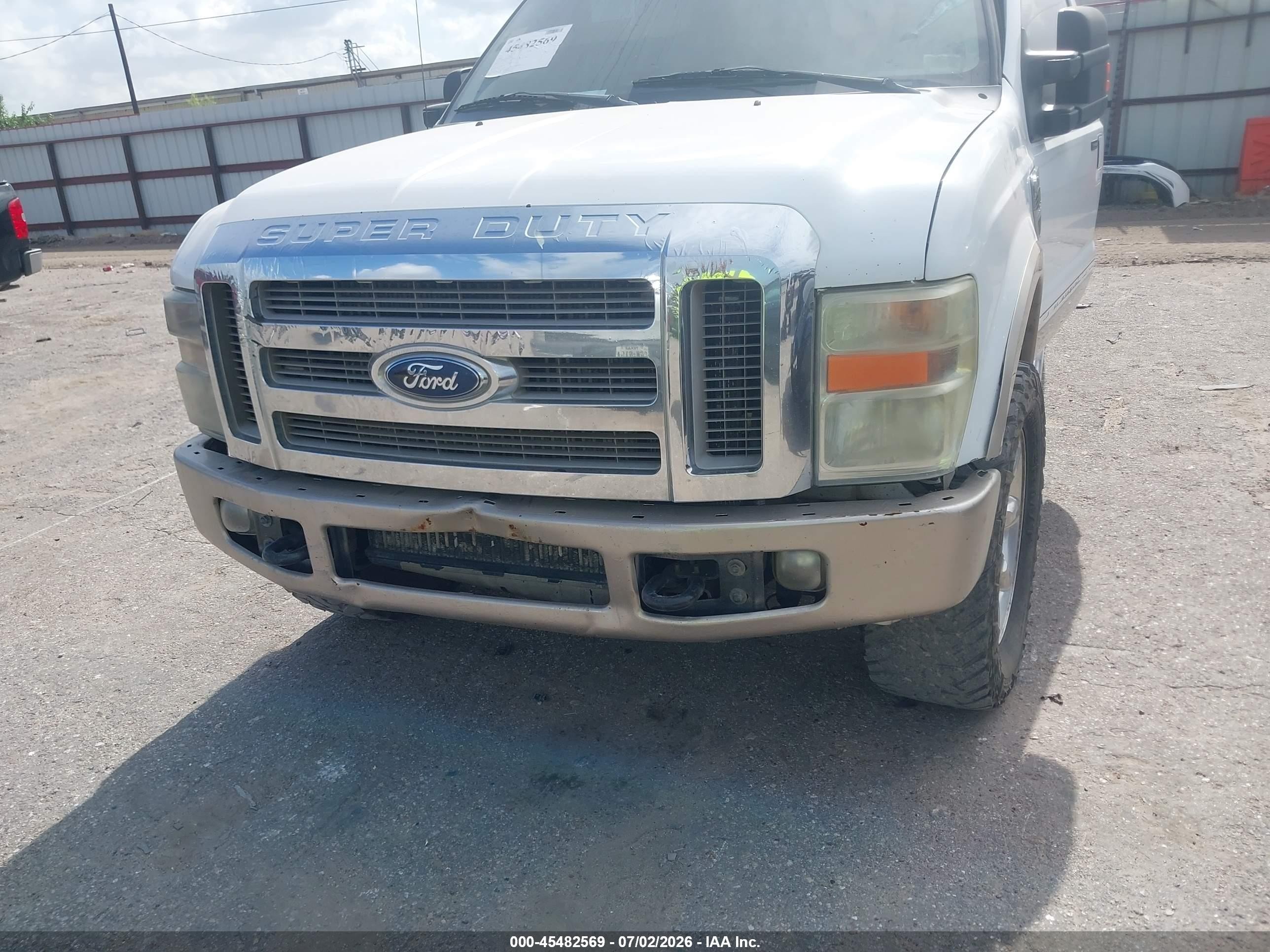 2008 Ford F250 Super Duty White vin: 1FTSW21R18ED47626