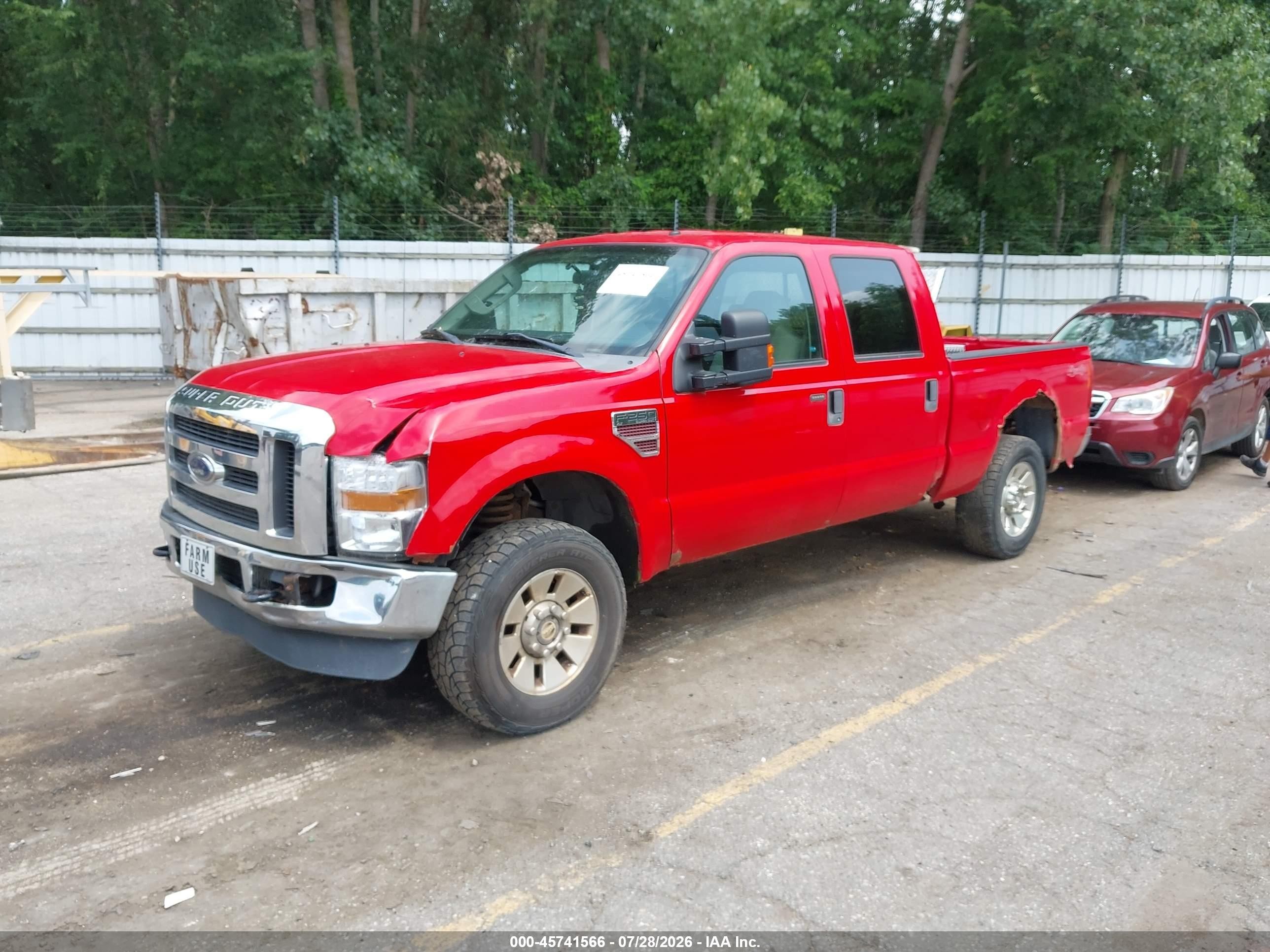 2008 Ford Super Duty F-250 Srw Fx4/harley-davidson/king Ranch/lariat/xl/xlt Red vin: 1FTSW21R28EE19532