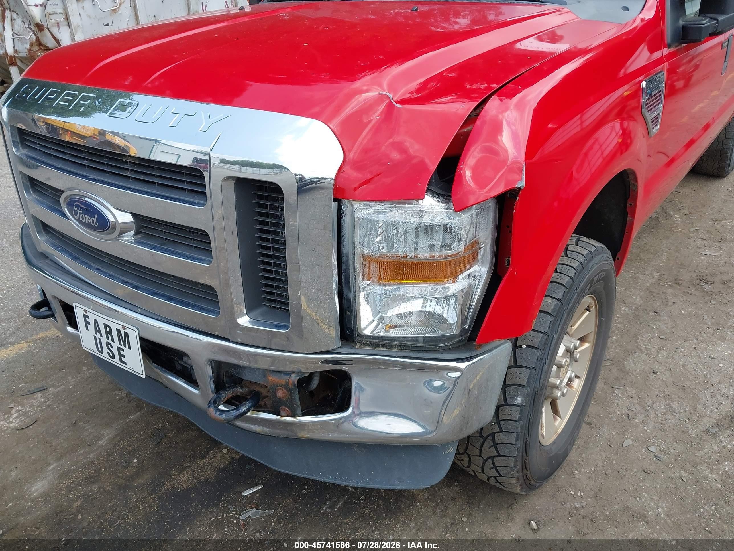 2008 Ford Super Duty F-250 Srw Fx4/harley-davidson/king Ranch/lariat/xl/xlt Red vin: 1FTSW21R28EE19532