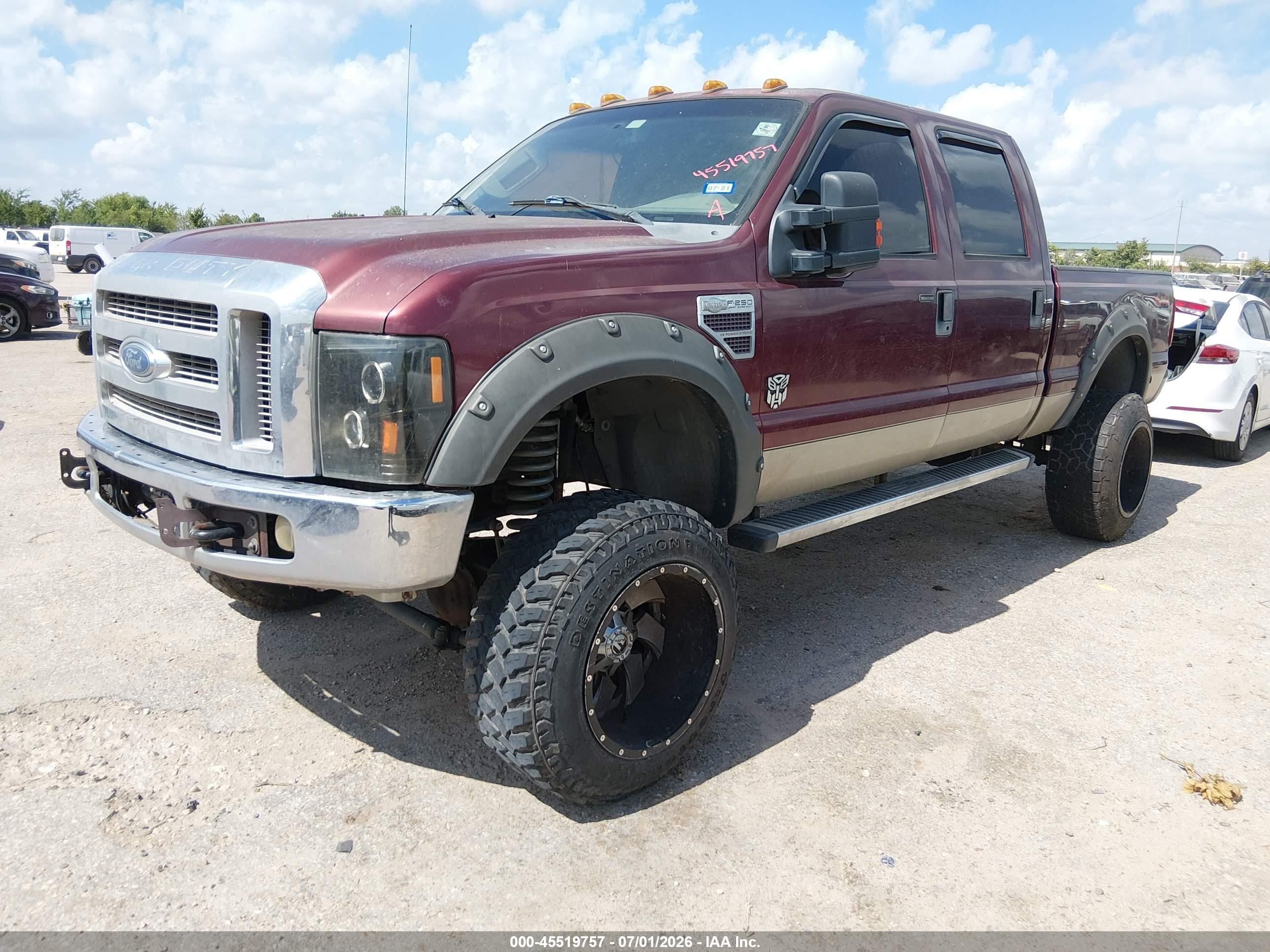 2008 Ford F-250 Lariat Maroon vin: 1FTSW21R38EB12032