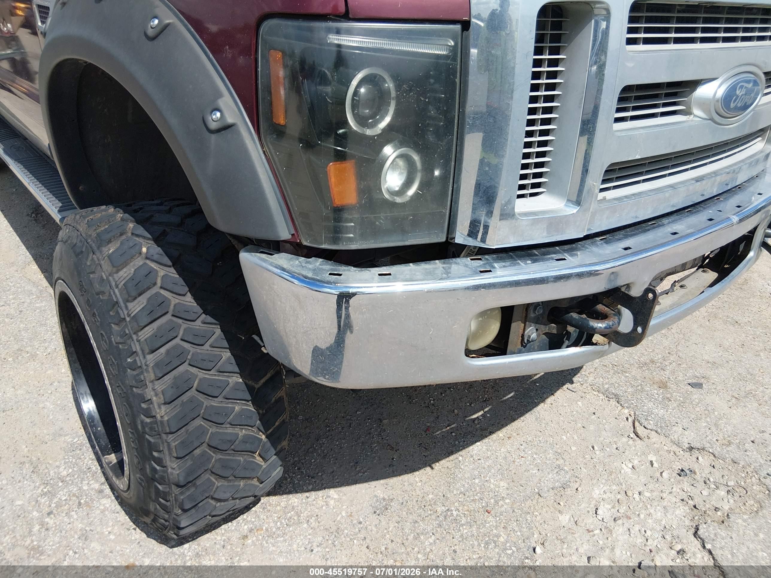 2008 Ford F-250 Lariat Maroon vin: 1FTSW21R38EB12032