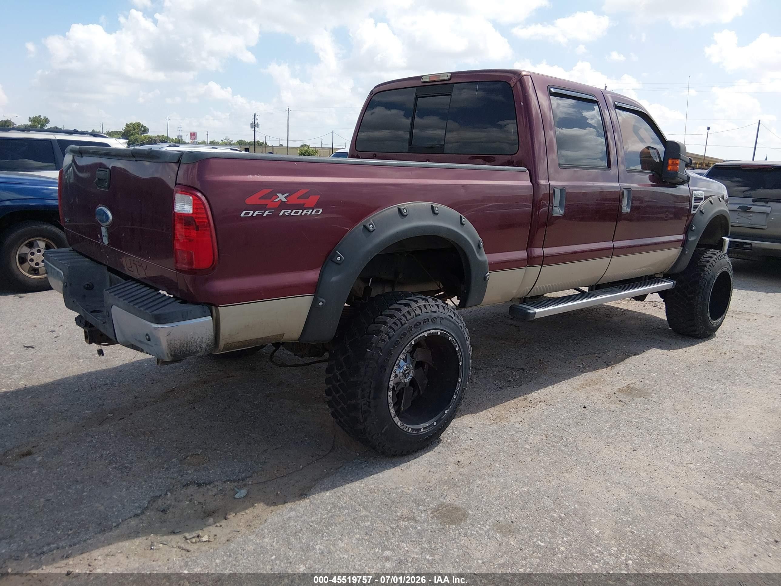 2008 Ford F-250 Lariat Maroon vin: 1FTSW21R38EB12032