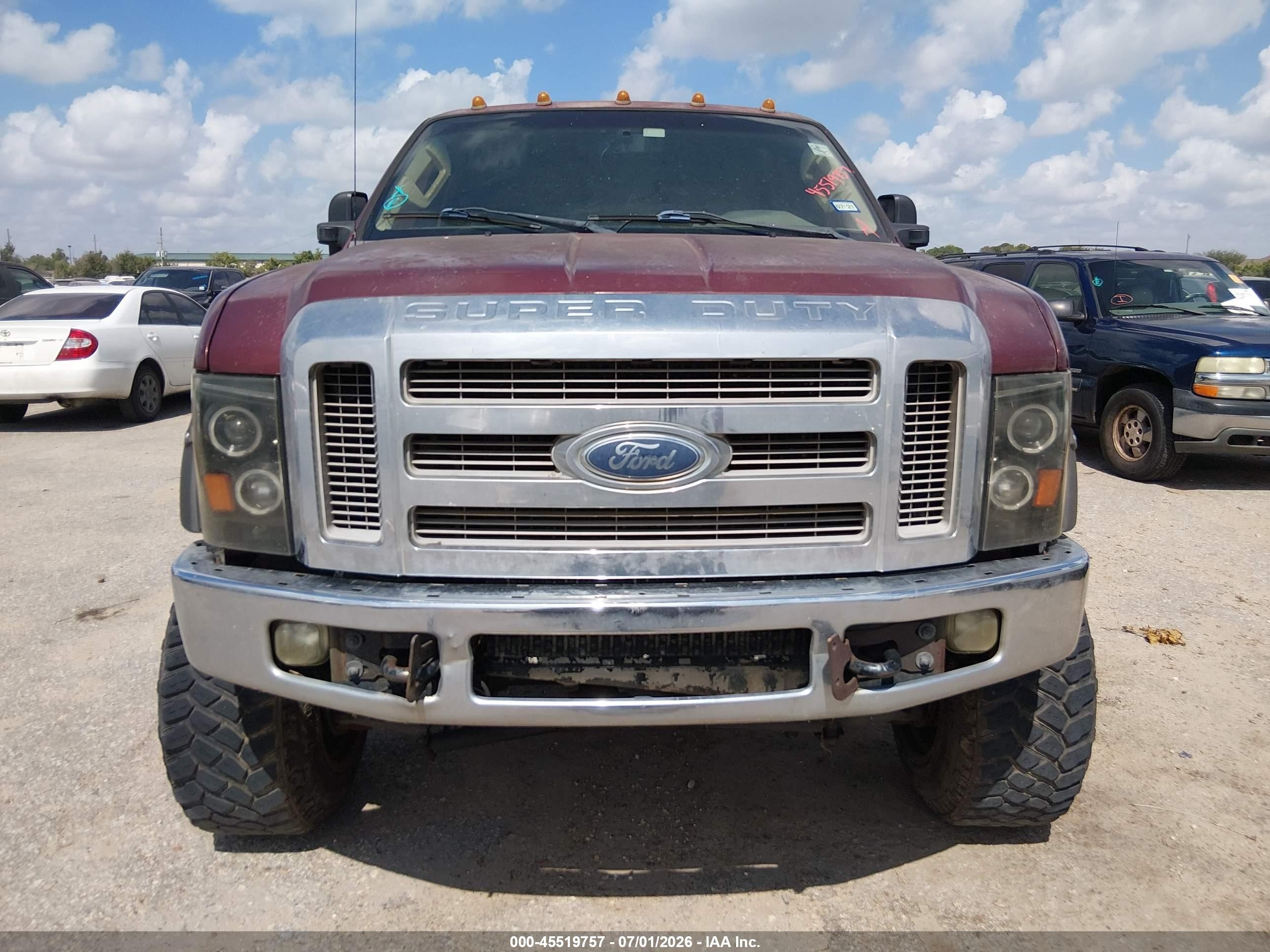 2008 Ford F-250 Lariat Maroon vin: 1FTSW21R38EB12032