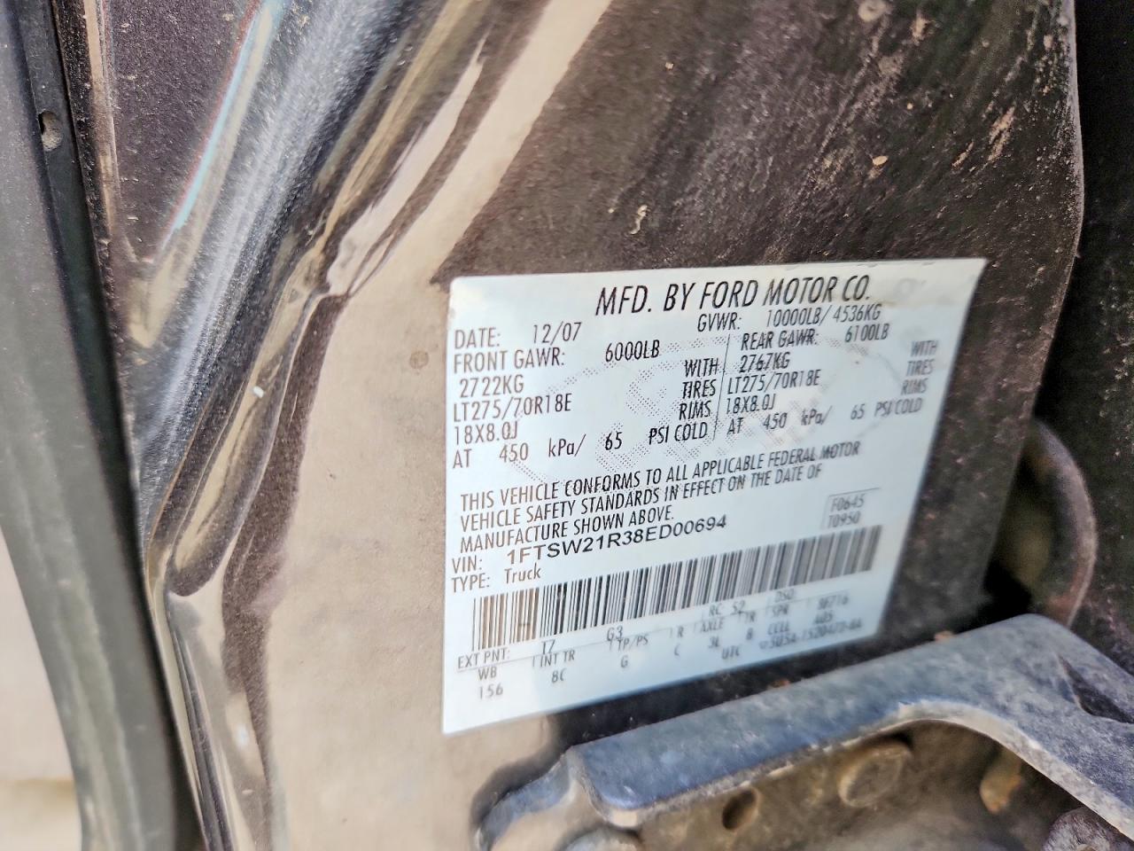 2008 Ford F250 Super Duty Brown vin: 1FTSW21R38ED00694