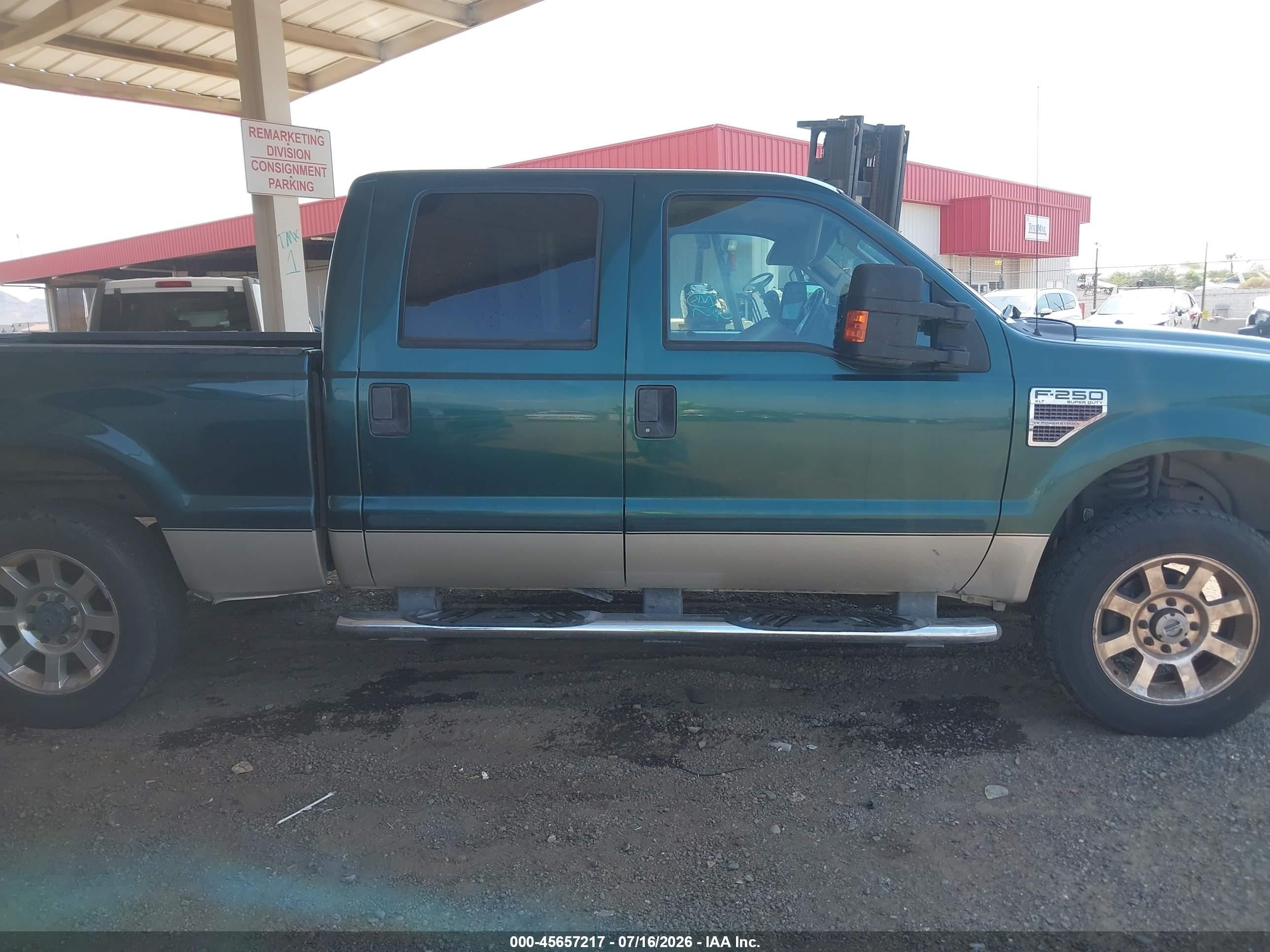2008 Ford Super Duty F-250 Srw Fx4/harley-davidson/king Ranch/lariat/xl/xlt Зеленый vin: 1FTSW21R58EA13387