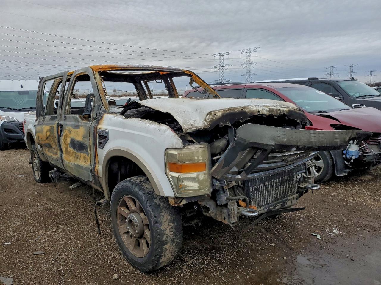 2008 Ford F250 Super Duty White vin: 1FTSW21R98EA29513