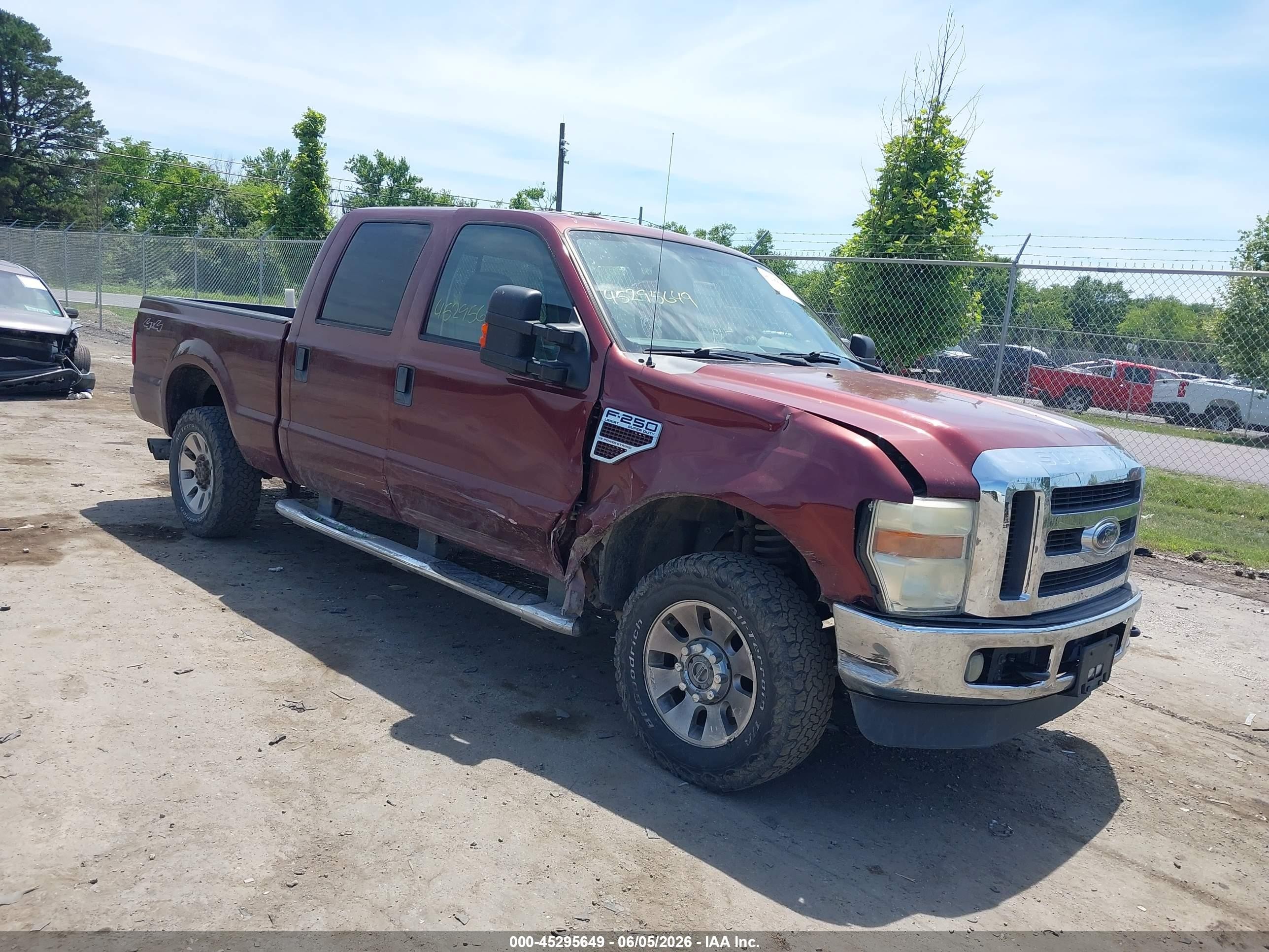 2008 Ford F-250 Fx4/harley-davidson/king Ranch/lariat/xl/xlt Burgundy vin: 1FTSW21R98EC33924