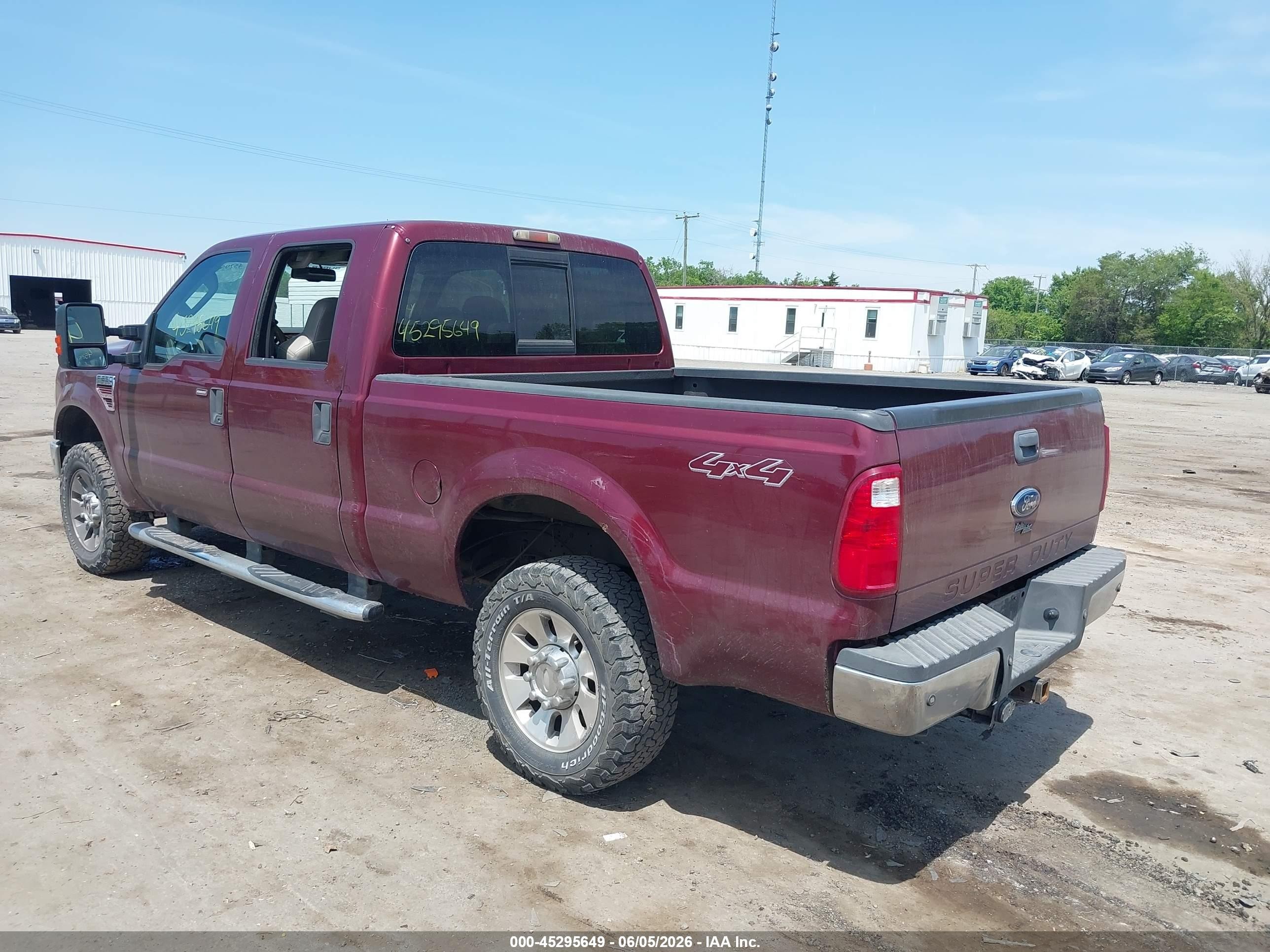 2008 Ford F-250 Fx4/harley-davidson/king Ranch/lariat/xl/xlt Бордовый vin: 1FTSW21R98EC33924