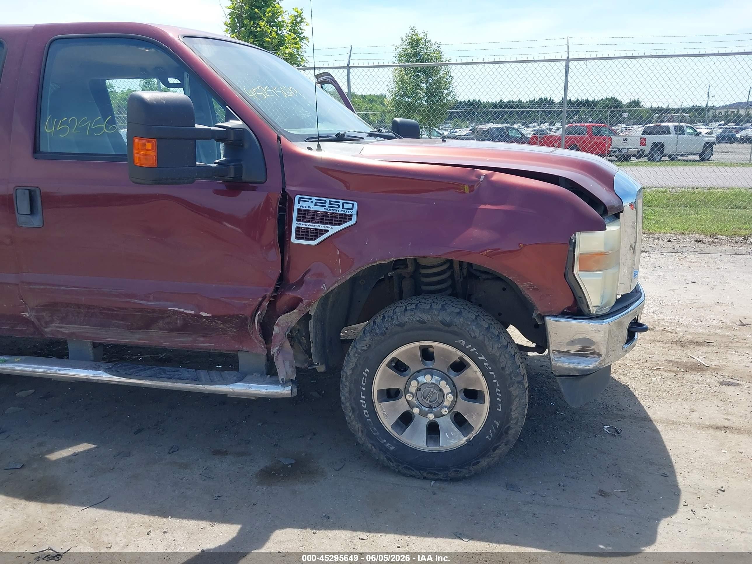 2008 Ford F-250 Fx4/harley-davidson/king Ranch/lariat/xl/xlt Бордовый vin: 1FTSW21R98EC33924