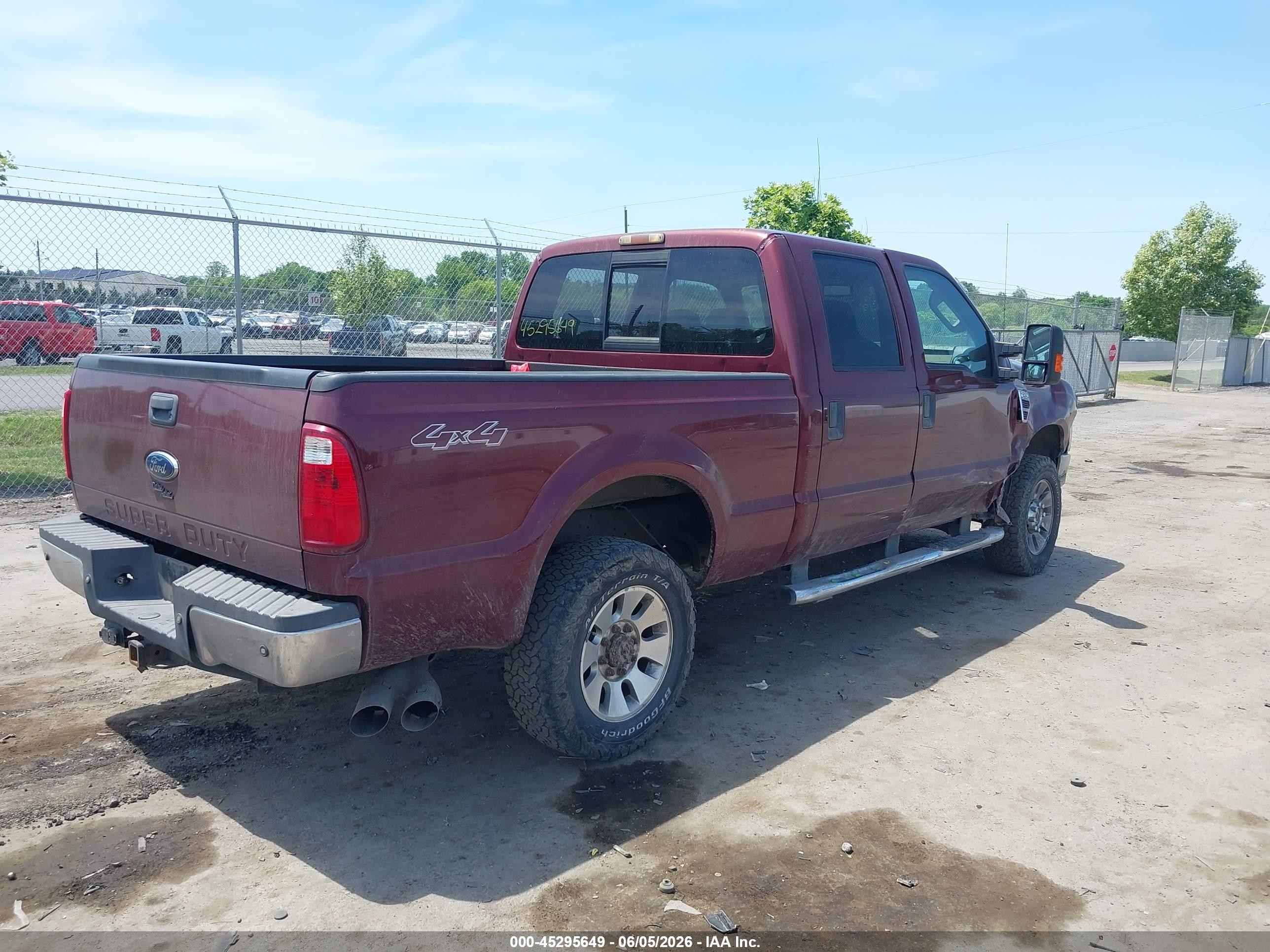2008 Ford F-250 Fx4/harley-davidson/king Ranch/lariat/xl/xlt Бордовый vin: 1FTSW21R98EC33924