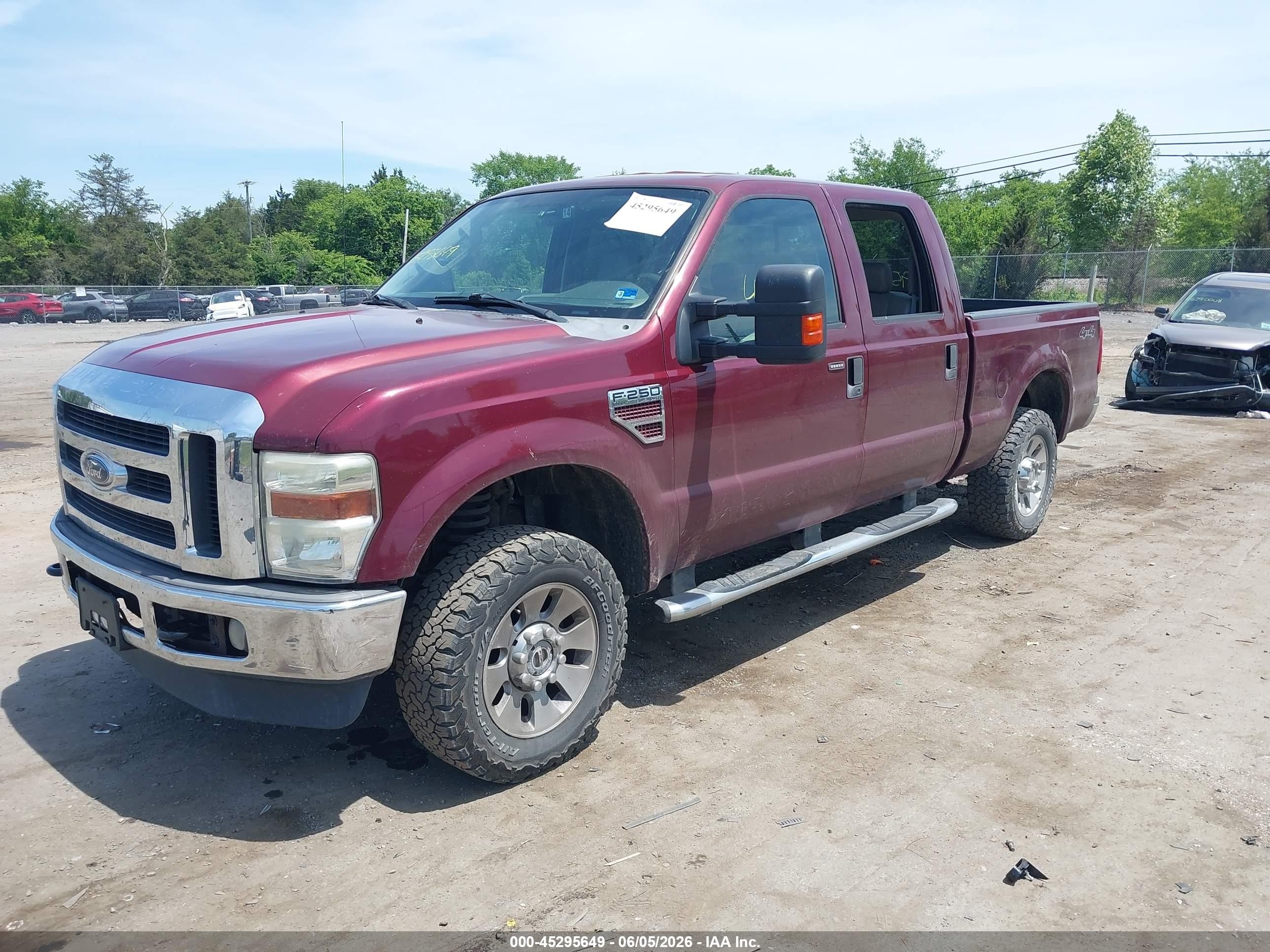 2008 Ford F-250 Fx4/harley-davidson/king Ranch/lariat/xl/xlt Бордовый vin: 1FTSW21R98EC33924