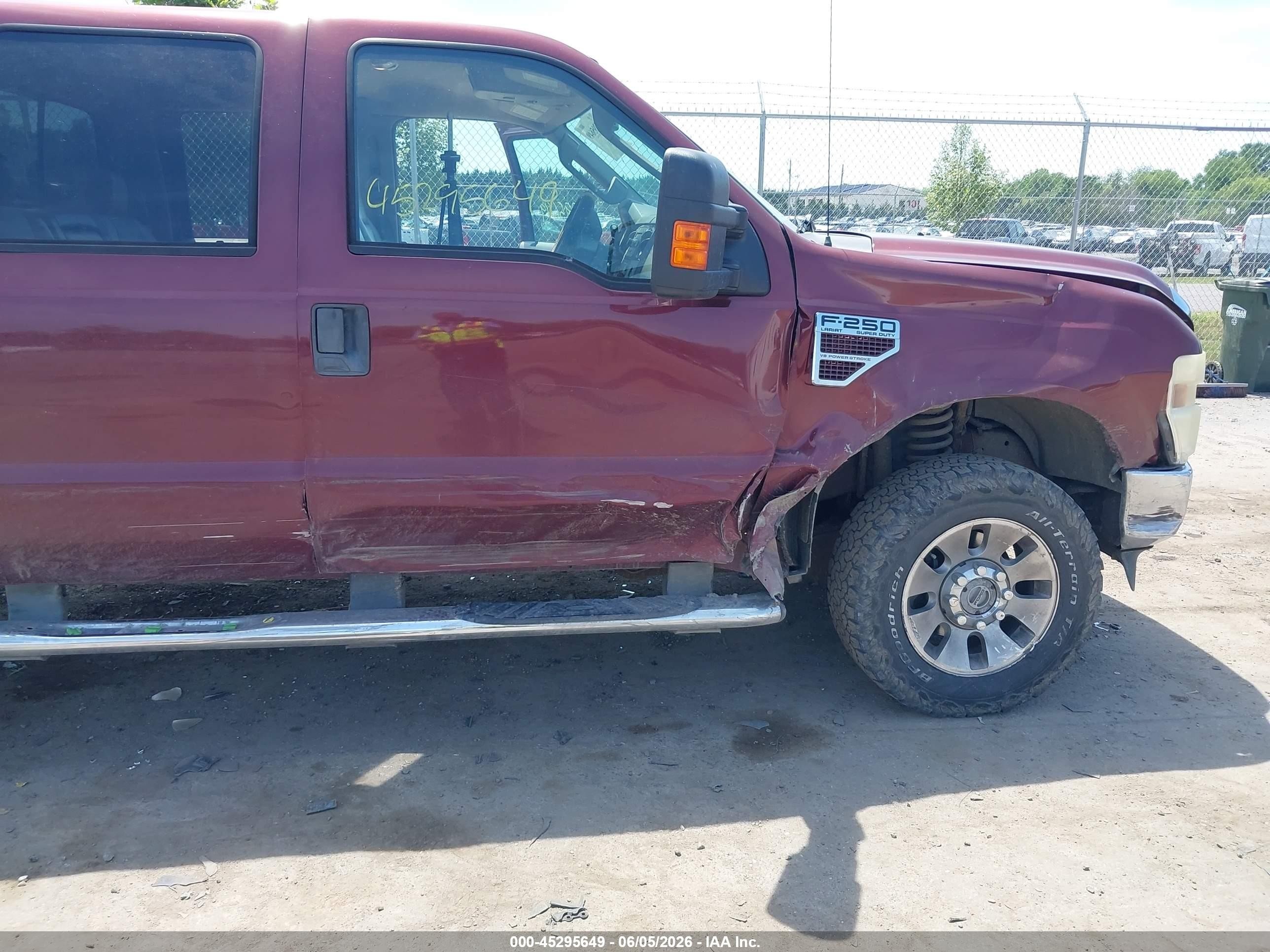 2008 Ford F-250 Fx4/harley-davidson/king Ranch/lariat/xl/xlt Бордовый vin: 1FTSW21R98EC33924