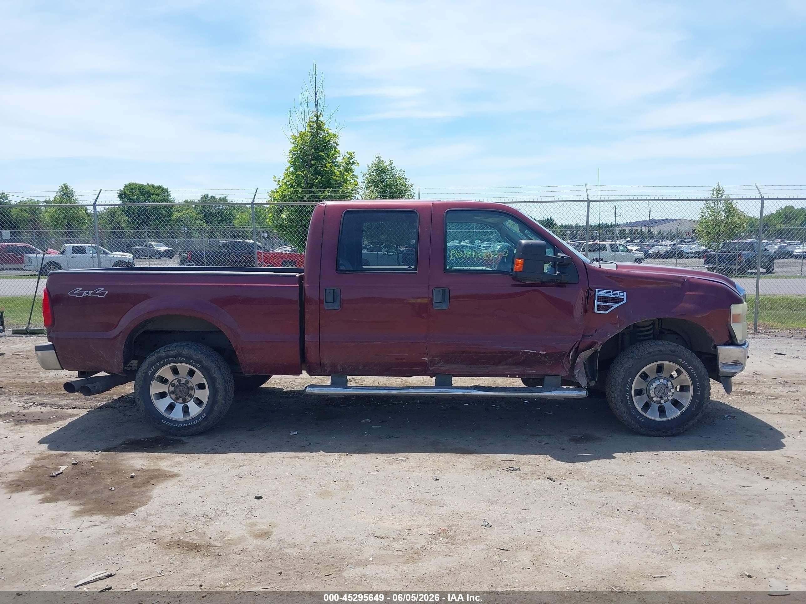 2008 Ford F-250 Fx4/harley-davidson/king Ranch/lariat/xl/xlt Бордовый vin: 1FTSW21R98EC33924