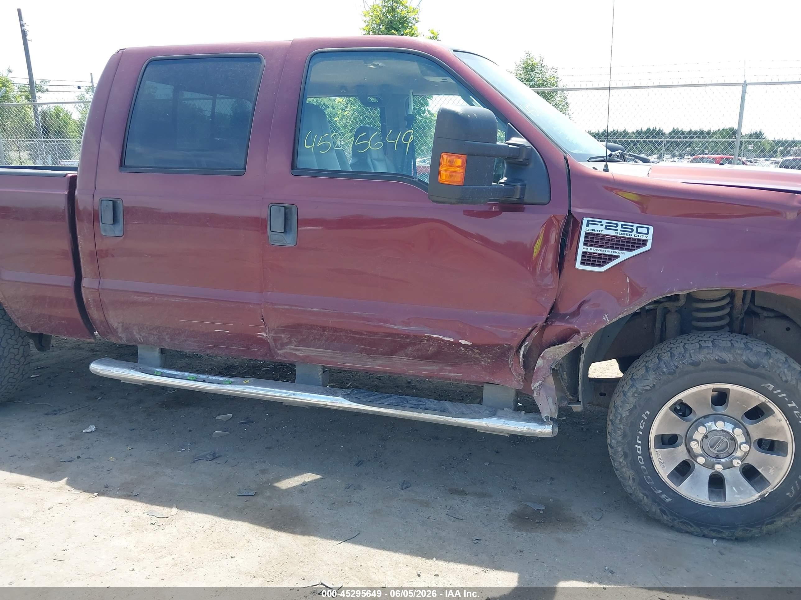 2008 Ford F-250 Fx4/harley-davidson/king Ranch/lariat/xl/xlt Бордовый vin: 1FTSW21R98EC33924
