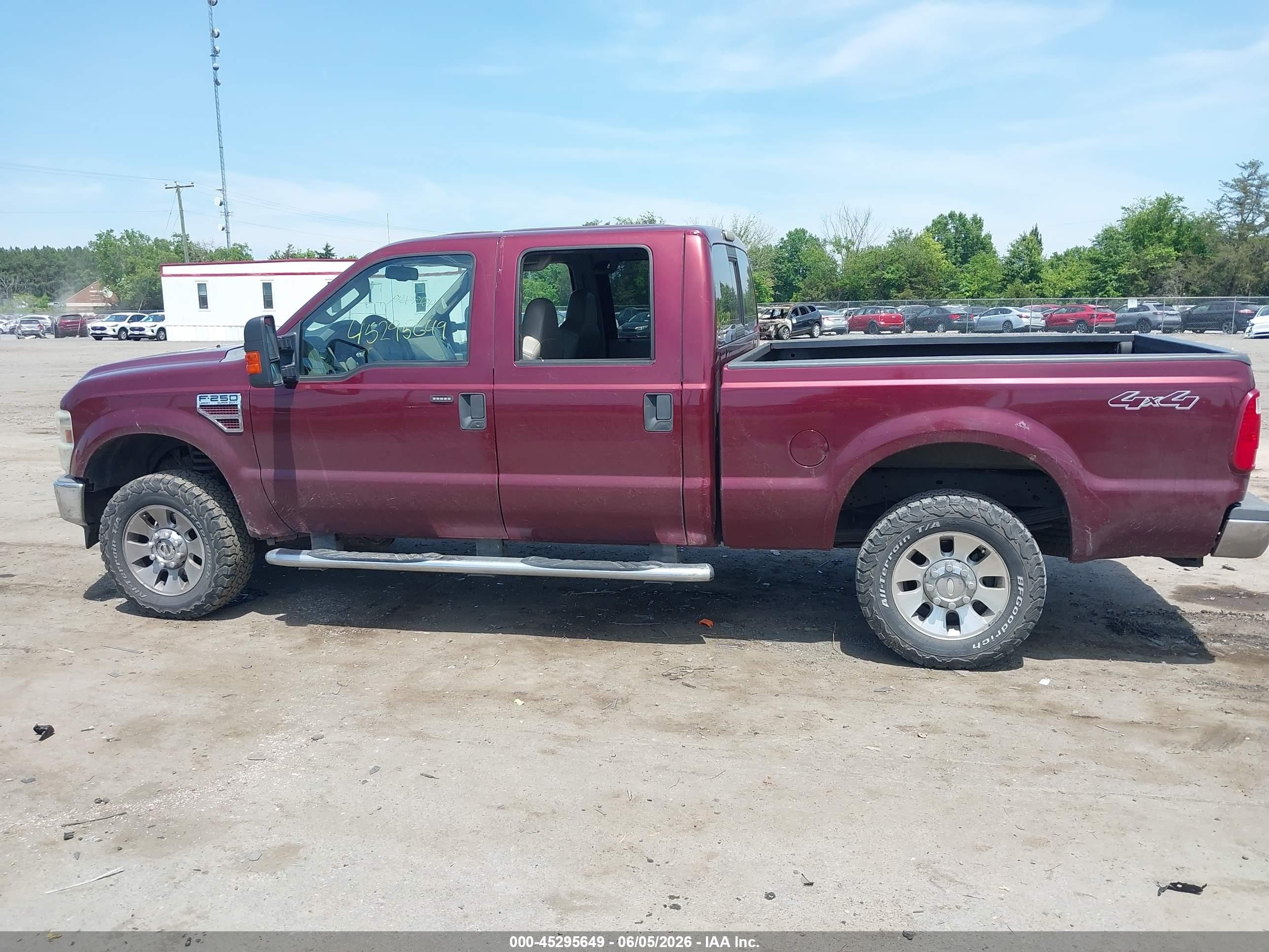 2008 Ford F-250 Fx4/harley-davidson/king Ranch/lariat/xl/xlt Бордовый vin: 1FTSW21R98EC33924