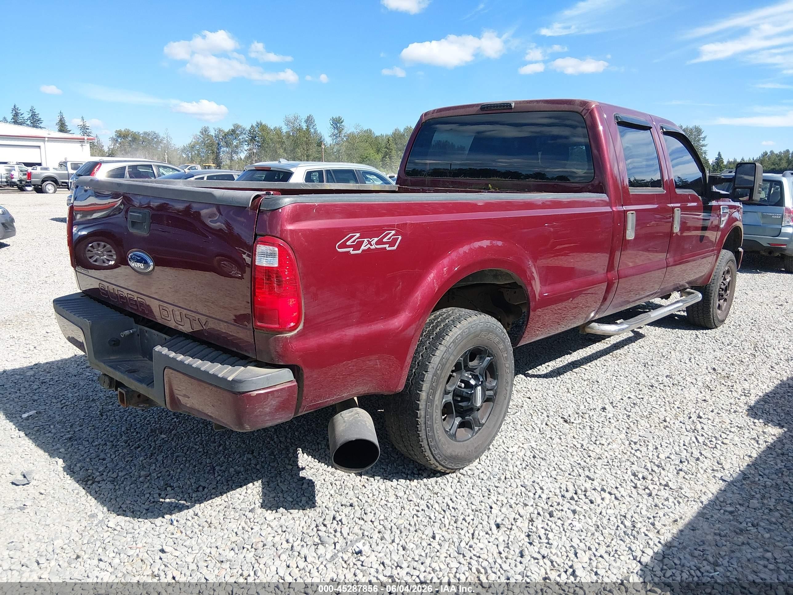 2008 Ford F-250 Fx4/harley-davidson/king Ranch/lariat/xl/xlt Темно-бордовый vin: 1FTSW21R98ED43937