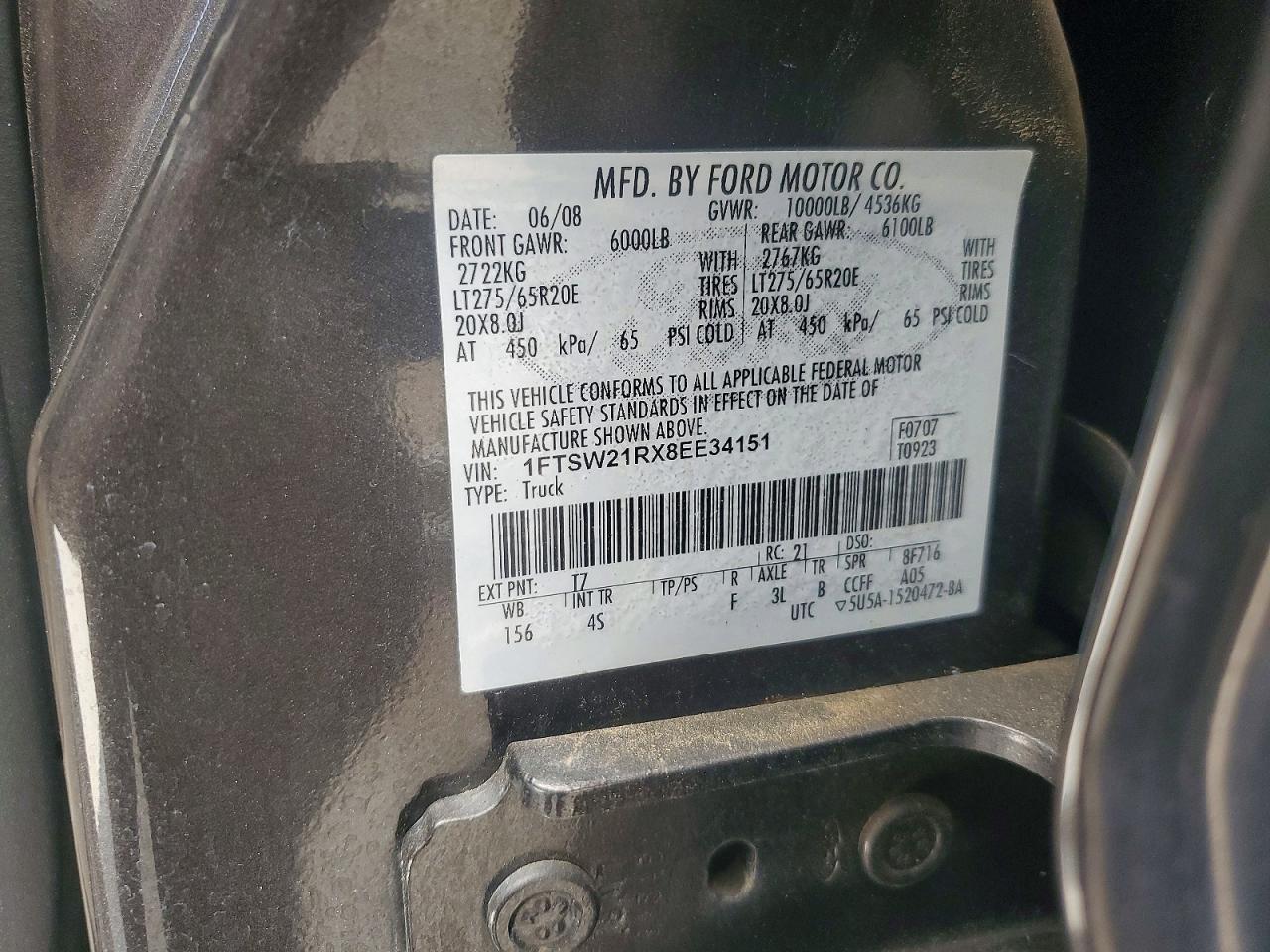 2008 Ford F250 Super Duty Brown vin: 1FTSW21RX8EE34151