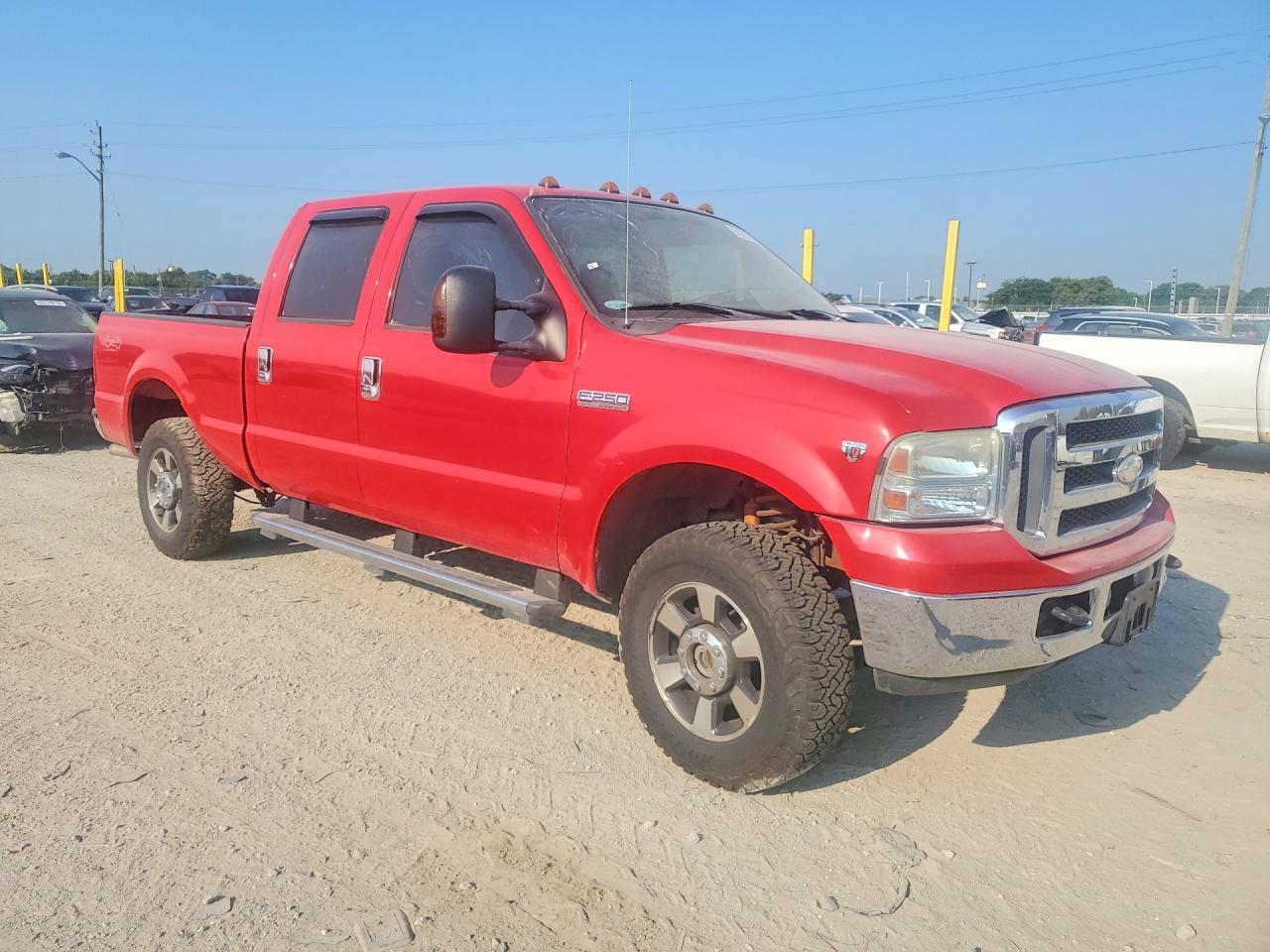 2005 Ford F250 Super Duty Red vin: 1FTSW21Y05EC82870