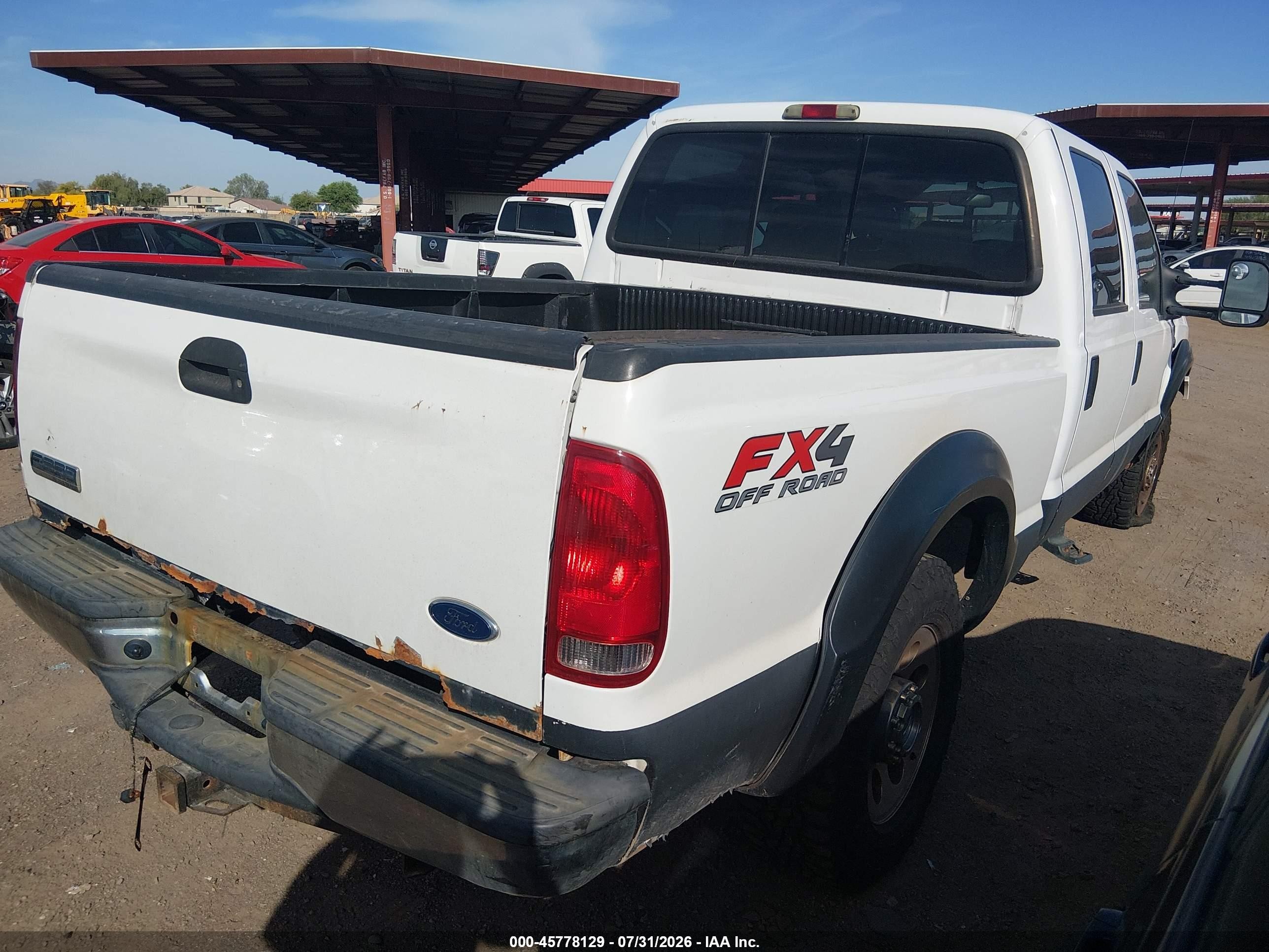 2006 Ford F-250 Lariat/xl/xlt White vin: 1FTSW21Y06EA81200