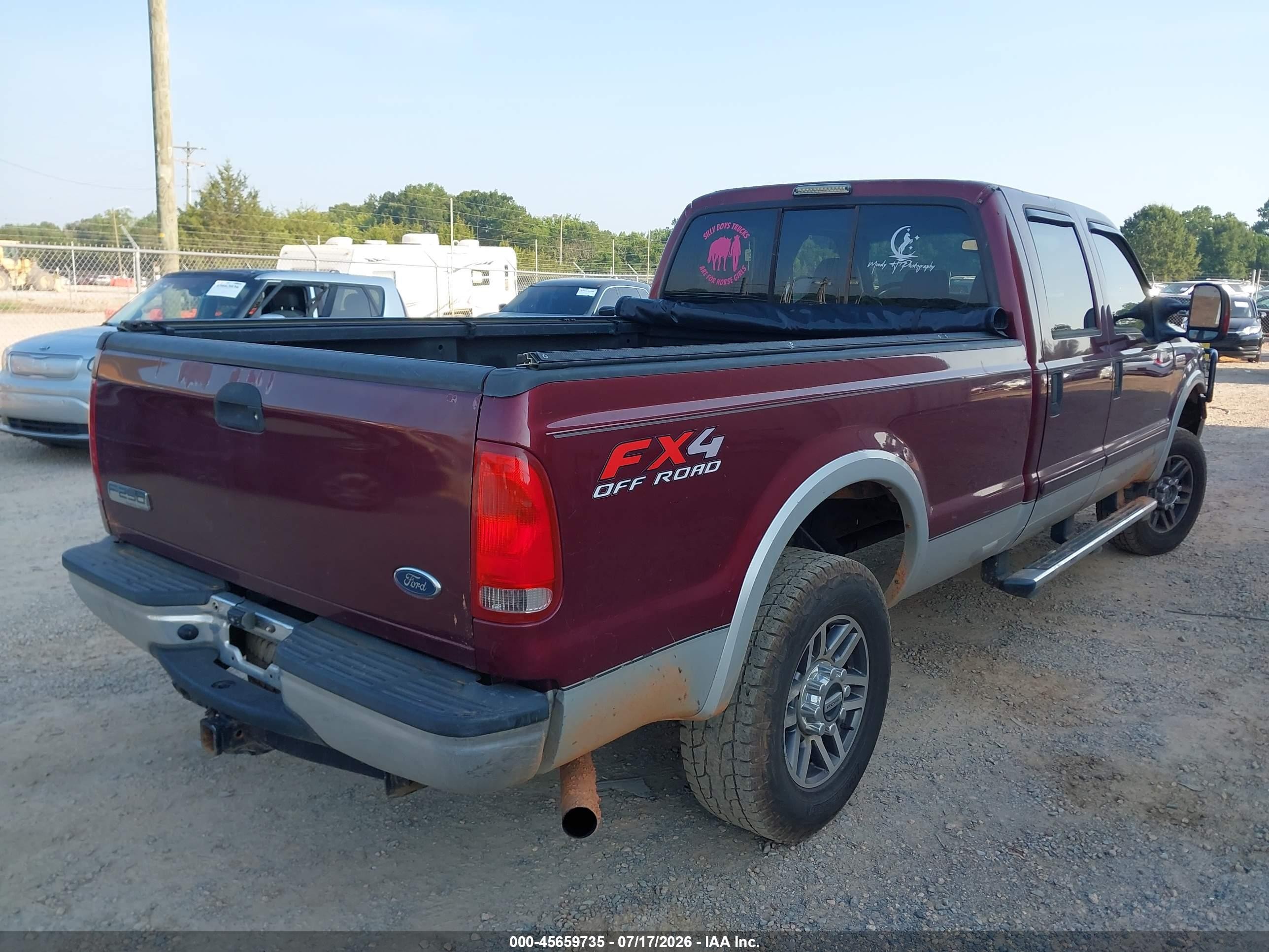 2005 Ford F-250 Lariat/xl/xlt Burgundy vin: 1FTSW21Y15EB47140