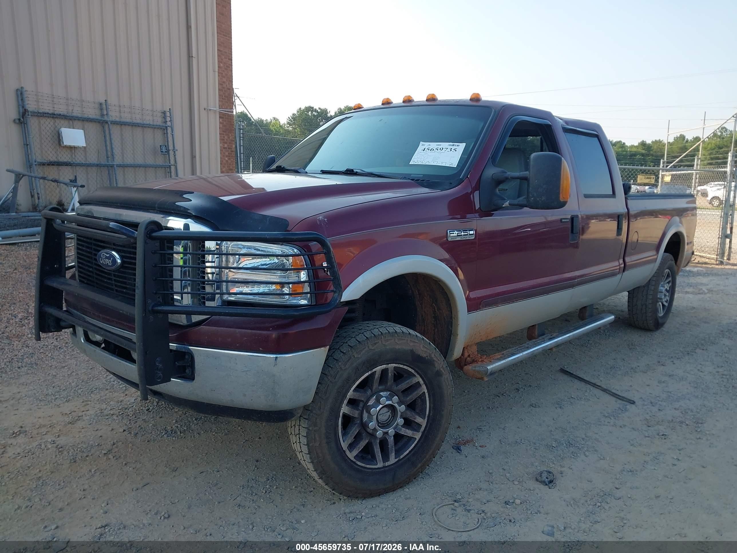 2005 Ford F-250 Lariat/xl/xlt Burgundy vin: 1FTSW21Y15EB47140
