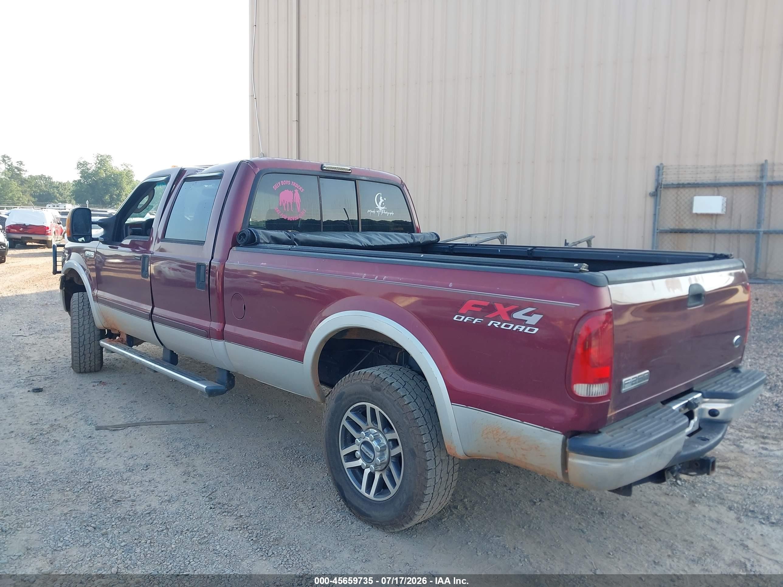 2005 Ford F-250 Lariat/xl/xlt Burgundy vin: 1FTSW21Y15EB47140