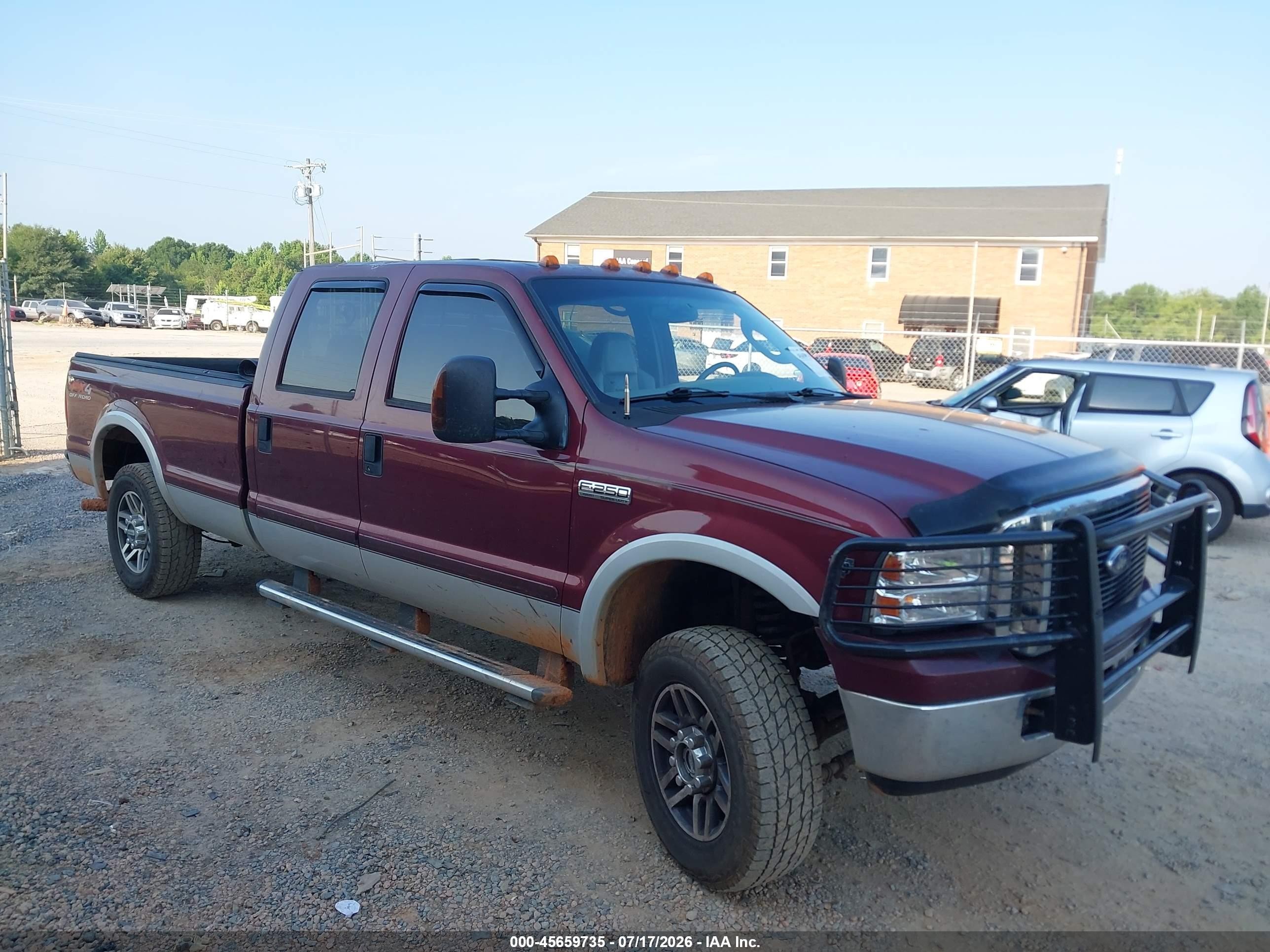 2005 Ford F-250 Lariat/xl/xlt Burgundy vin: 1FTSW21Y15EB47140