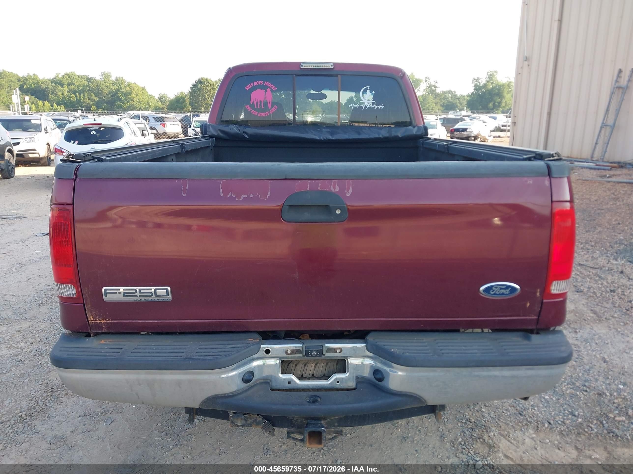 2005 Ford F-250 Lariat/xl/xlt Burgundy vin: 1FTSW21Y15EB47140