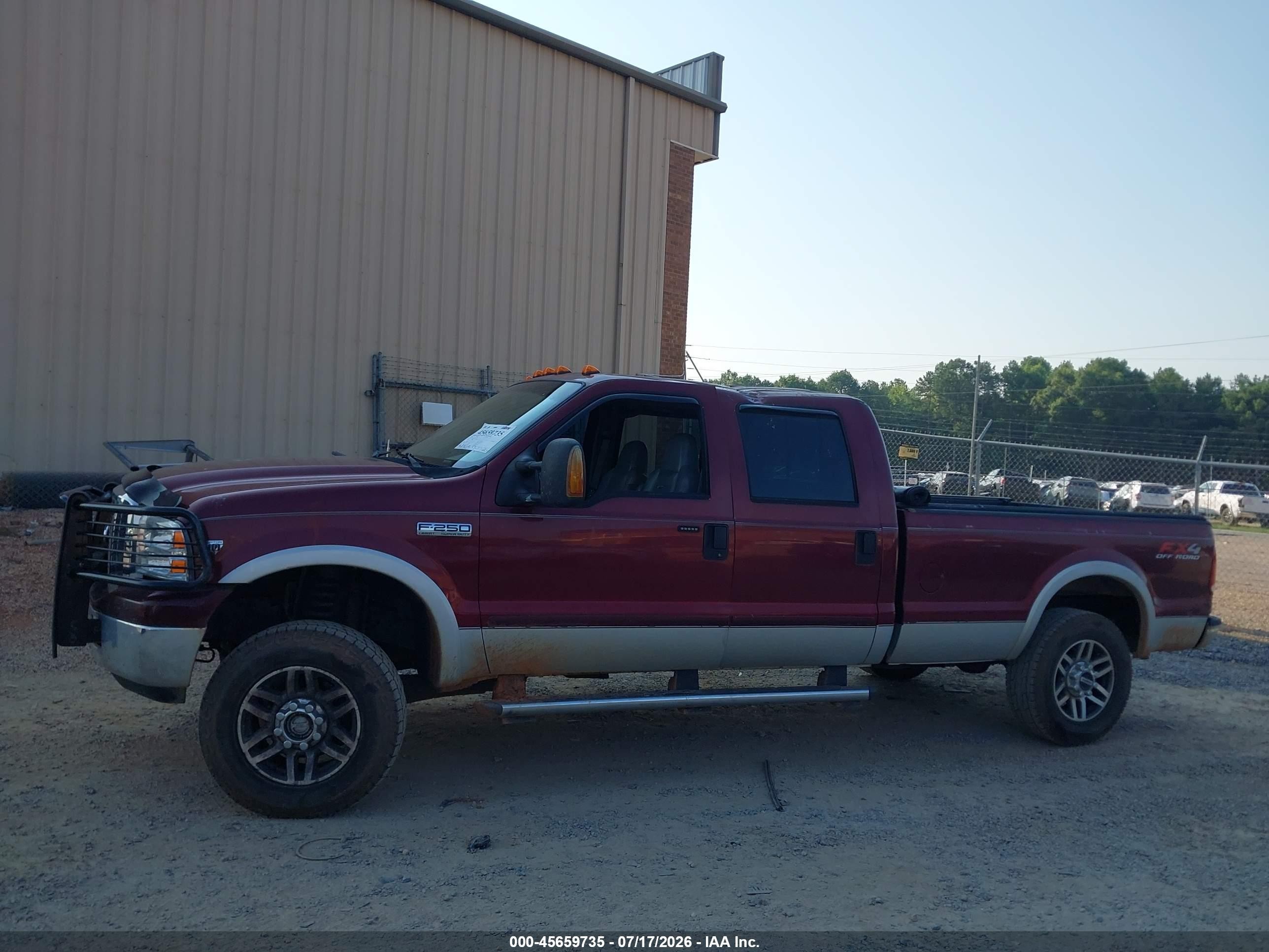 2005 Ford F-250 Lariat/xl/xlt Burgundy vin: 1FTSW21Y15EB47140