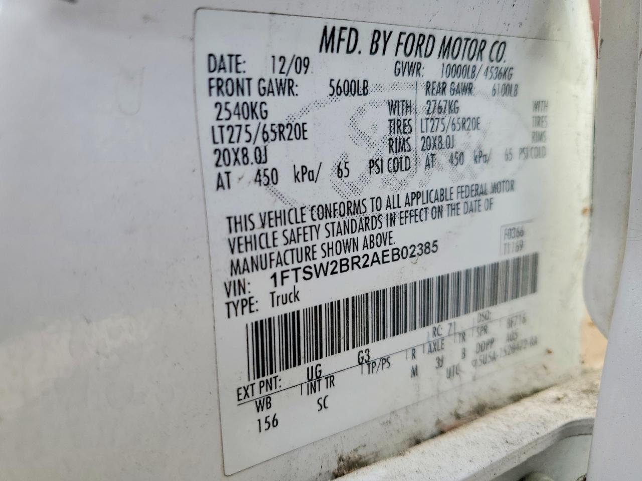 2010 Ford F250 Super Duty Two Tone vin: 1FTSW2BR2AEB02385