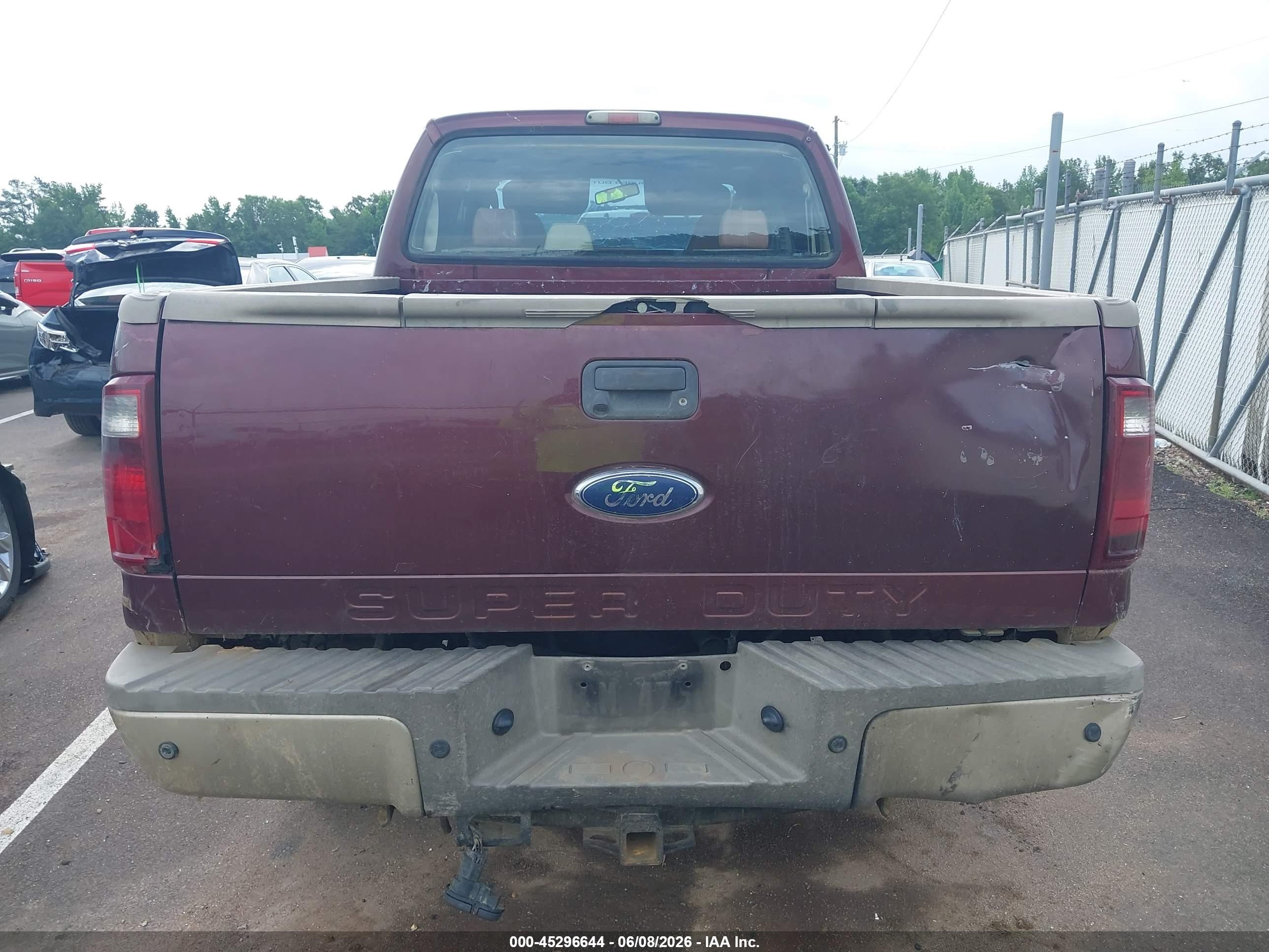 2010 Ford F-250 Cabela's/harley-davidson/king Ranch/lariat/xl/xlt Maroon vin: 1FTSW2BR9AEB31852