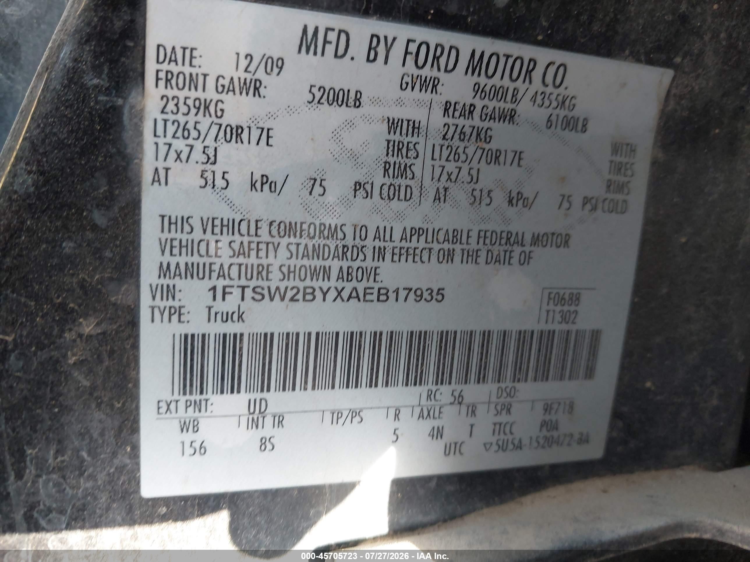 2010 Ford Super Duty F-250 Srw Xlt Черный vin: 1FTSW2BYXAEB17935