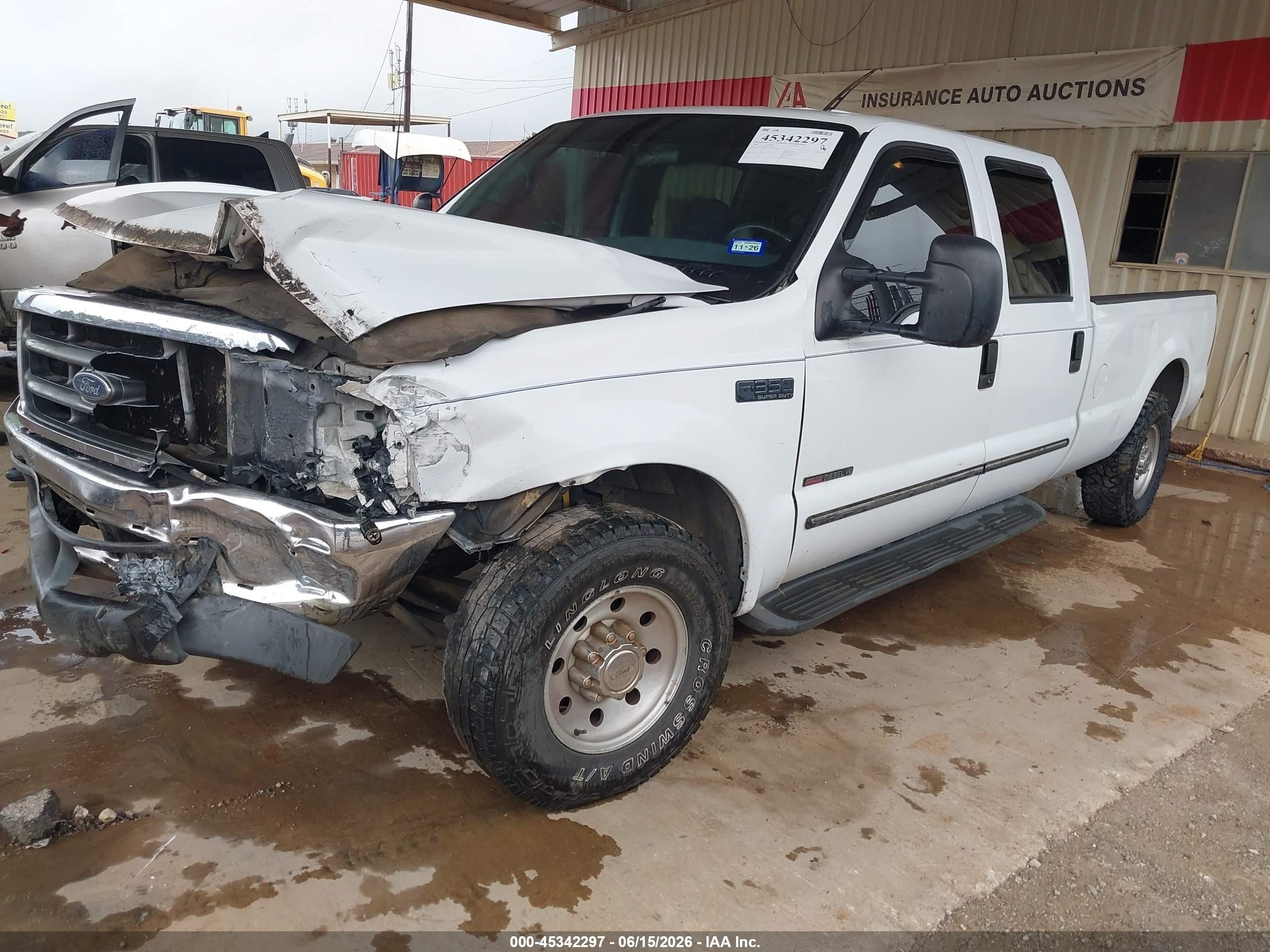 2000 Ford F-350 Lariat/xl/xlt White vin: 1FTSW30F9YEA57583