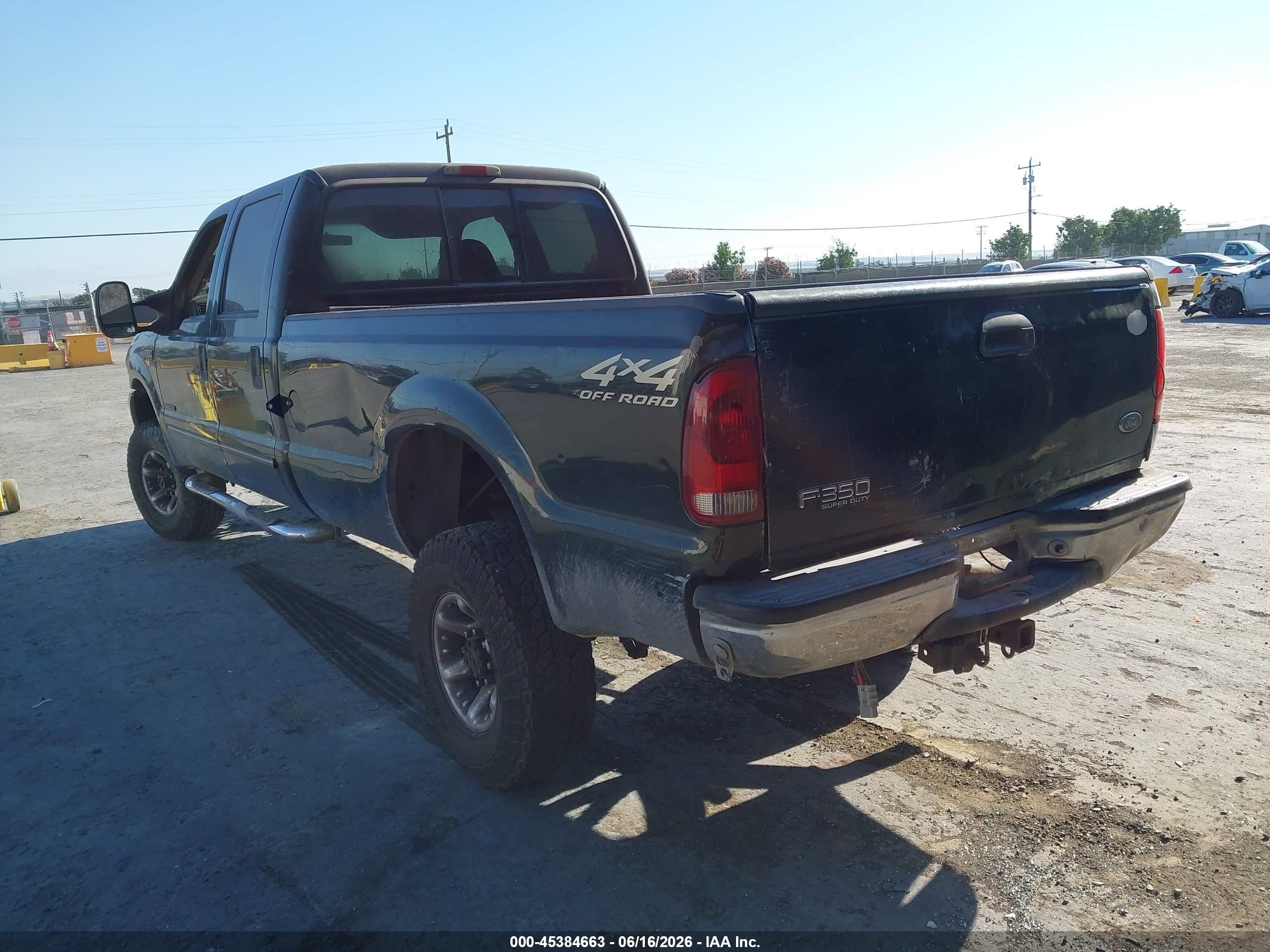 2000 Ford F-350 Lariat/xl/xlt Green vin: 1FTSW31F4YED16205